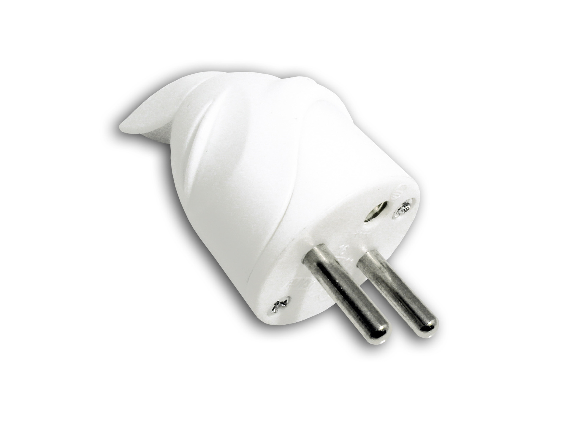 Fiche mâle 16A 2P+T coudée blanc