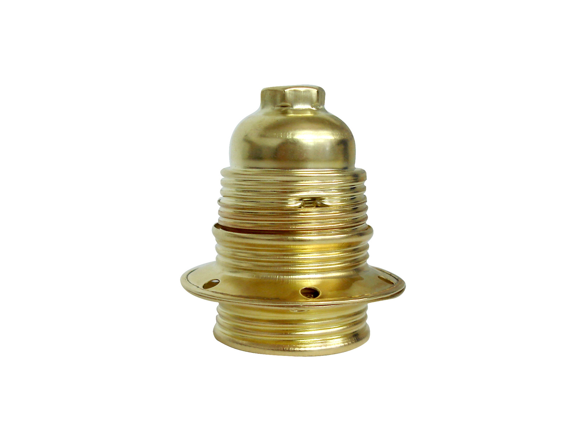Douille E27 acier laitonné double bague borne de terre