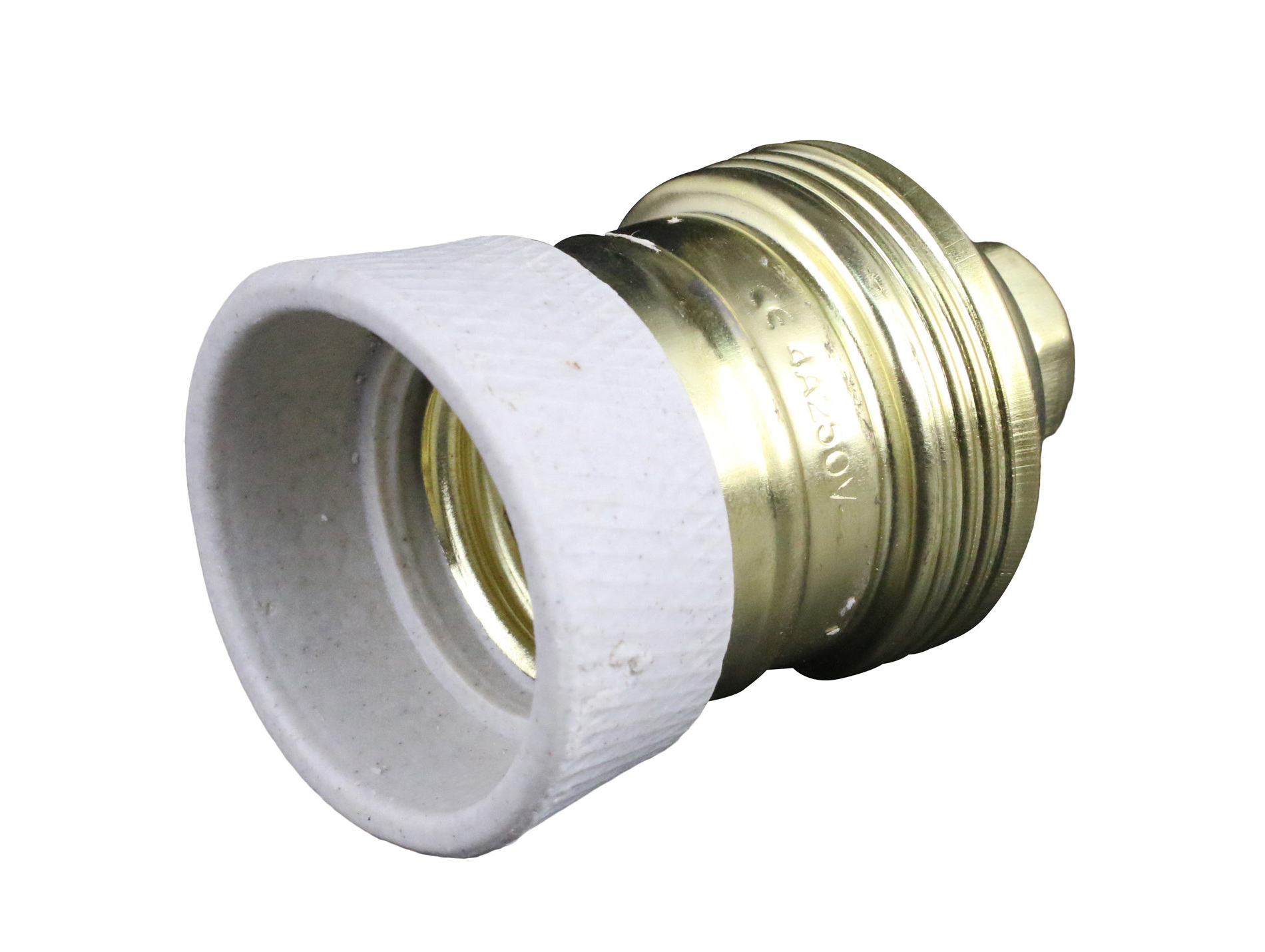 Douille E27 laiton collerette porcelaine