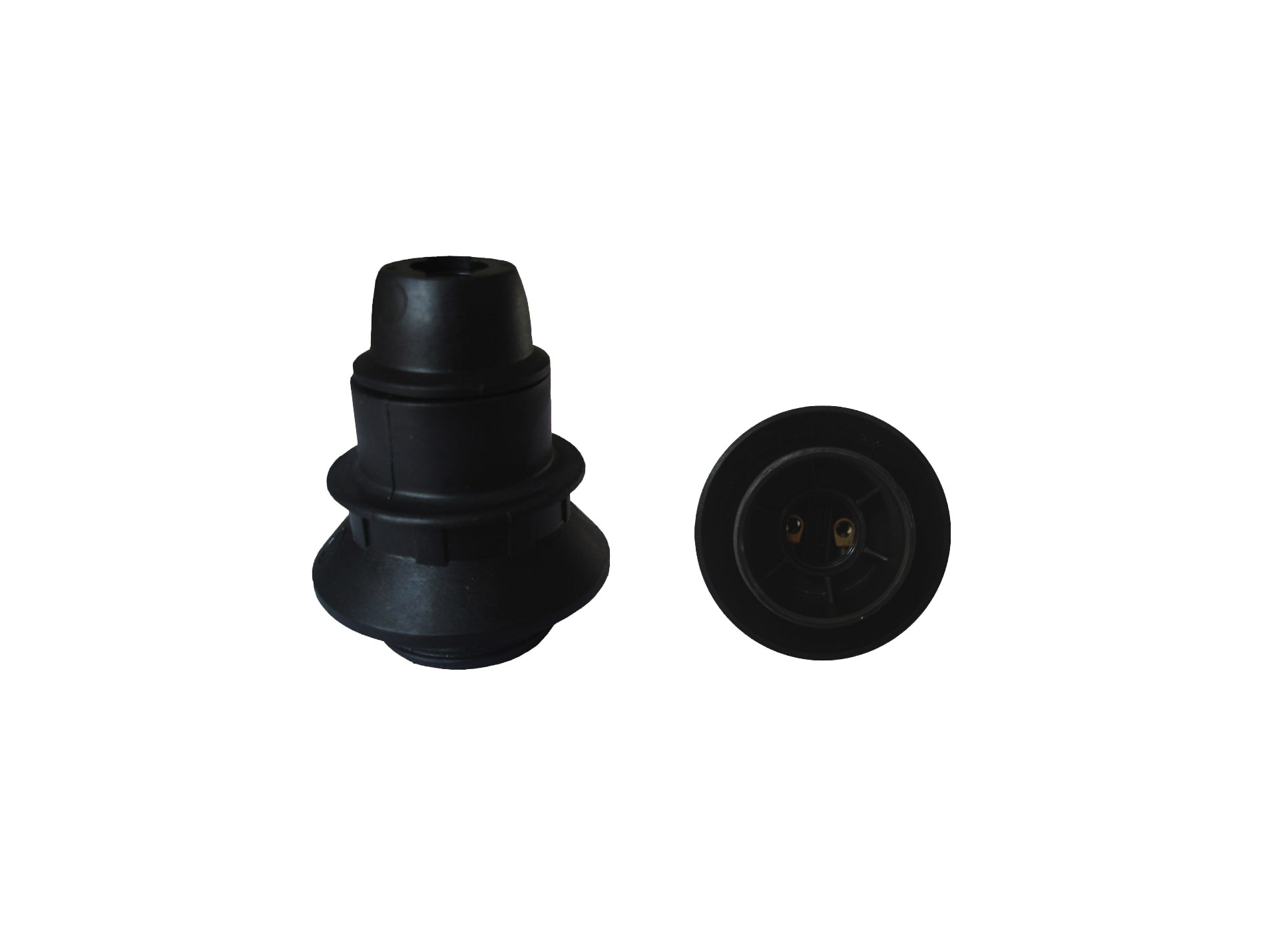 Douille E14 thermoplastique bague noire