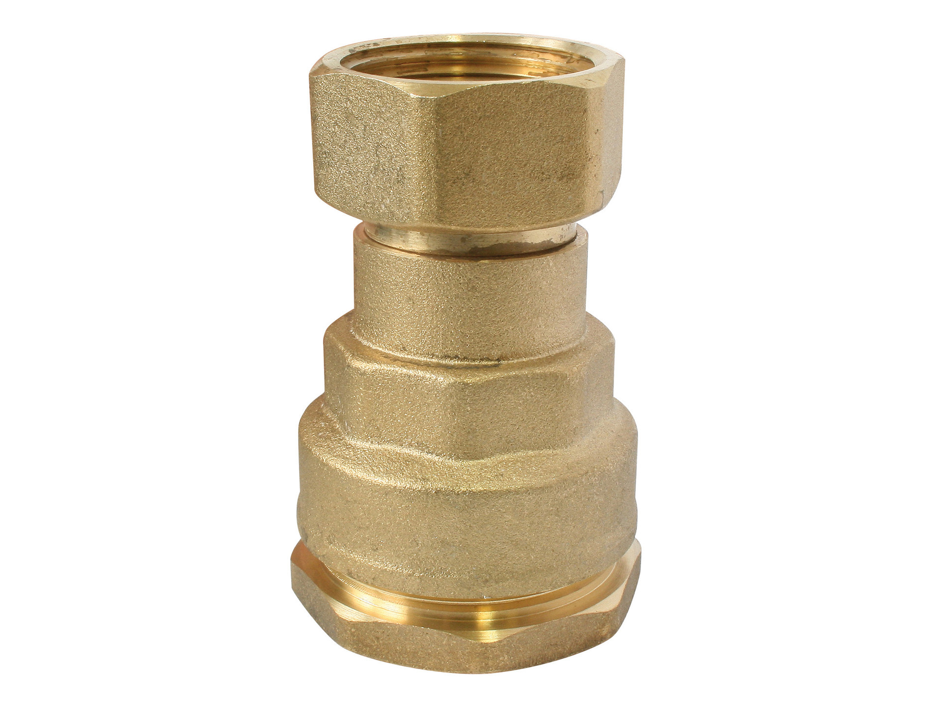 Raccord droit femelle laiton Ø32mm écrou prisonnier 26/34mm