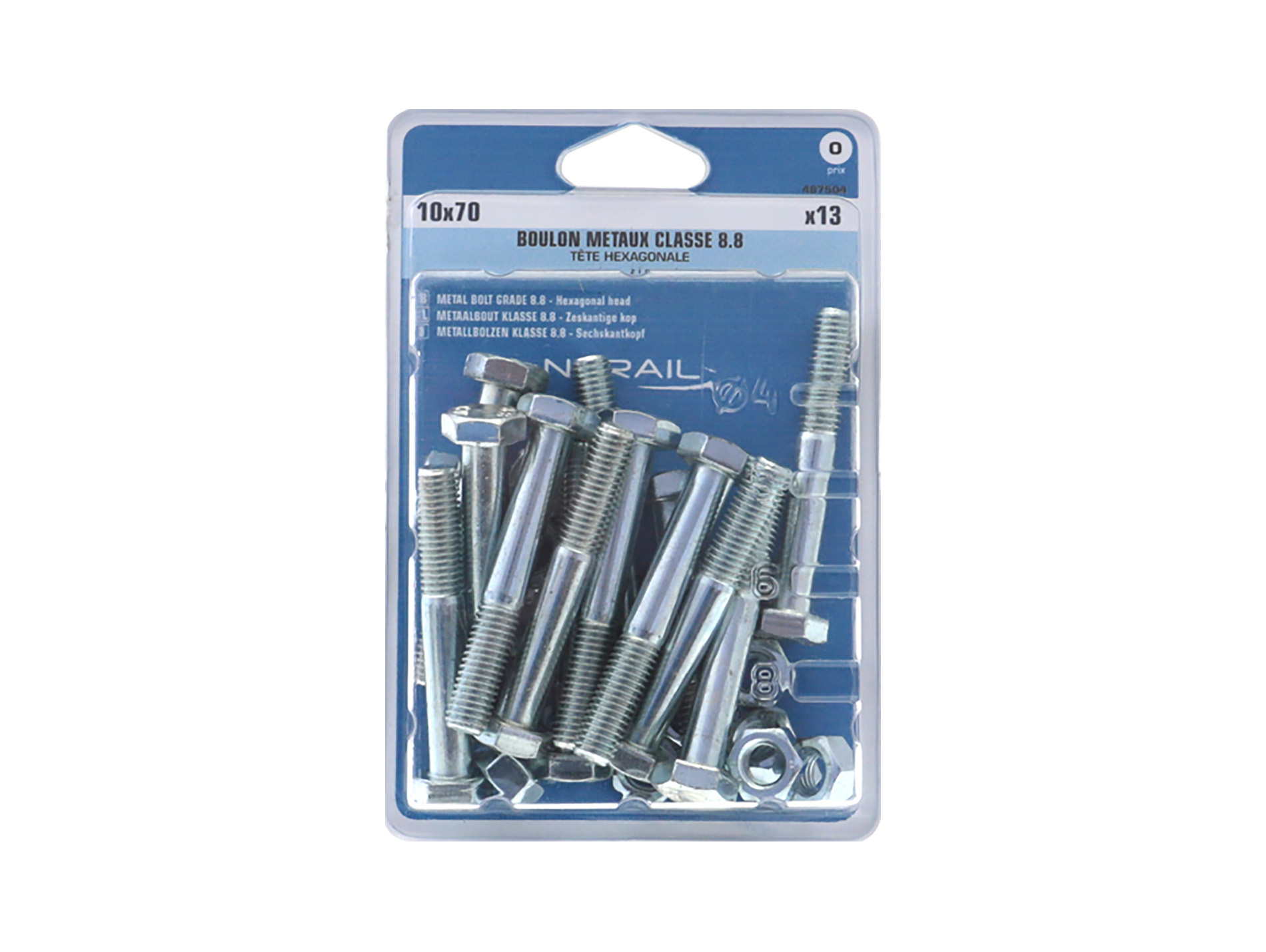 Boulon hexagonal Ø10mm L.70mm x13