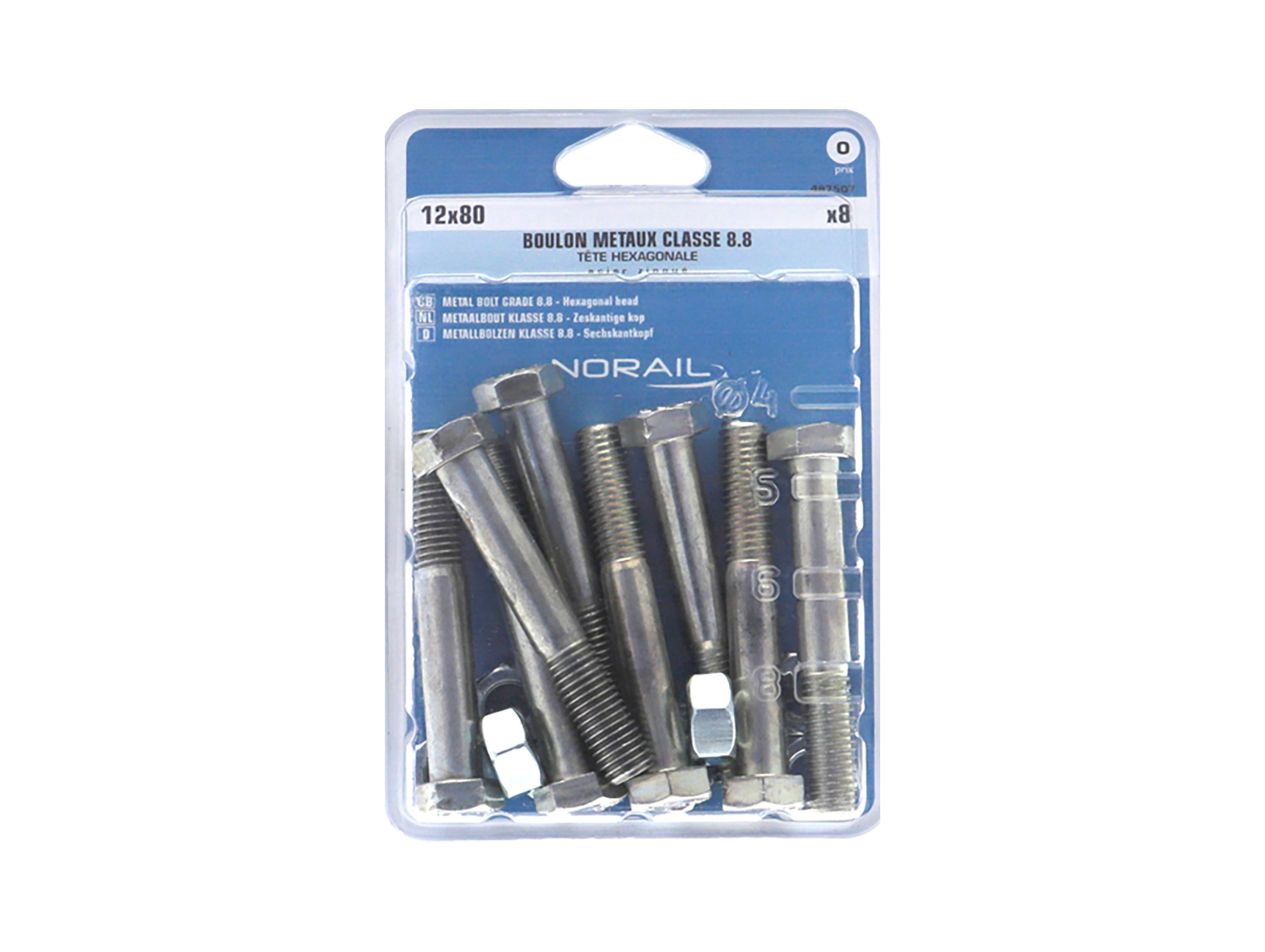 Boulon hexagonal Ø12mm L.80mm x8