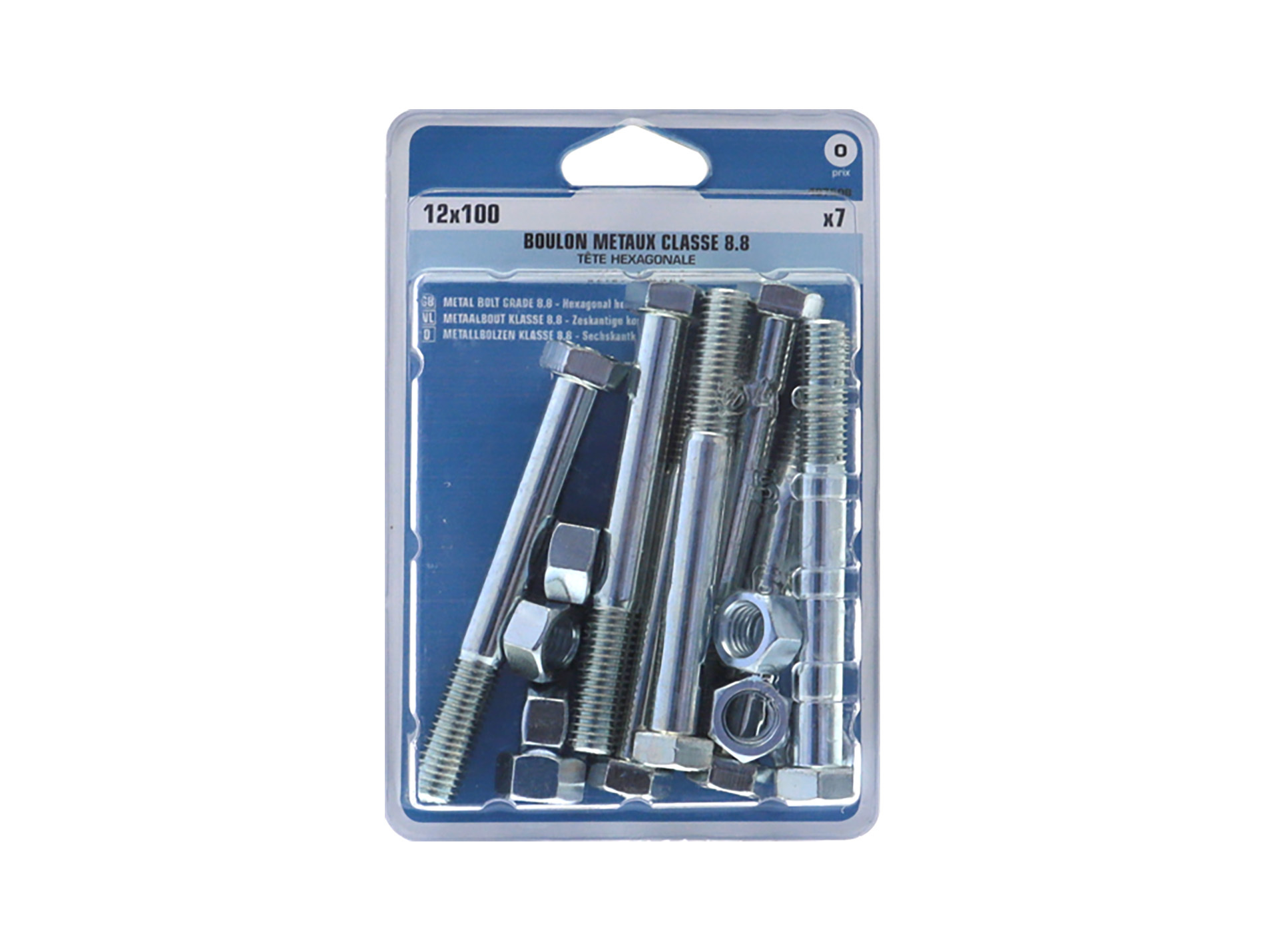 Boulon hexagonal Ø12mm L.100mm x7