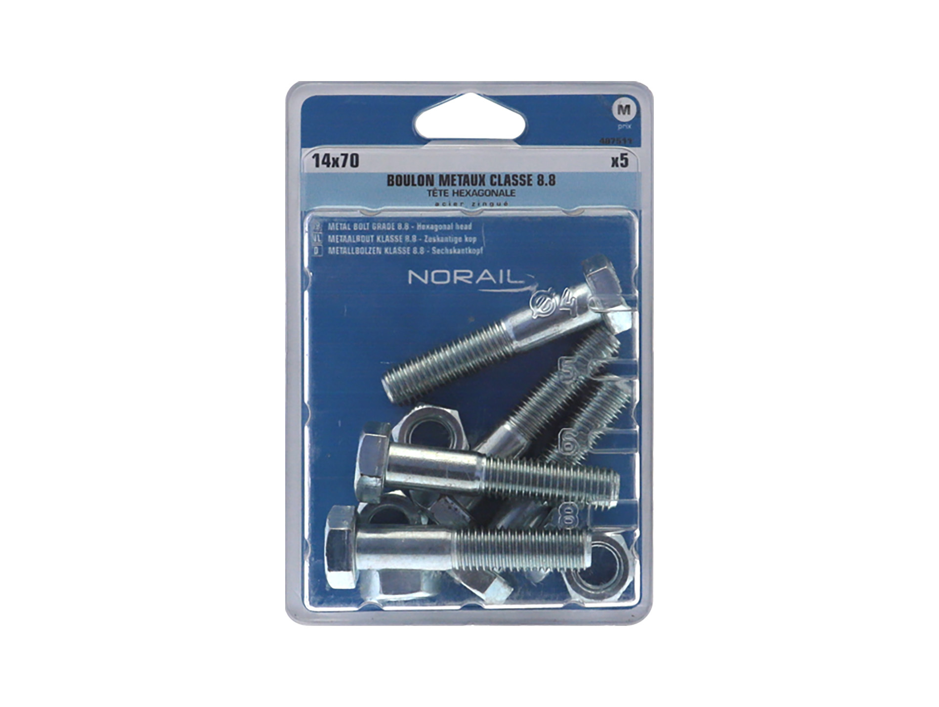 Boulon hexagonal Ø14mm L.70mm x5