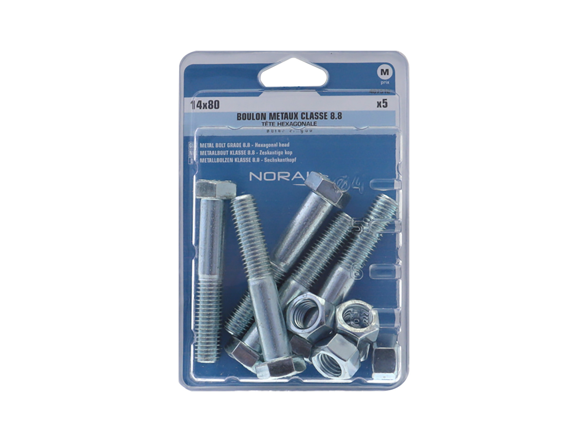 Boulon hexagonal Ø14mm L.80mm x5