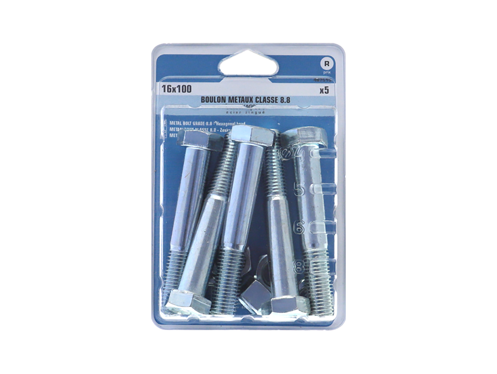 Boulon hexagonal Ø16mm L.100mm x5