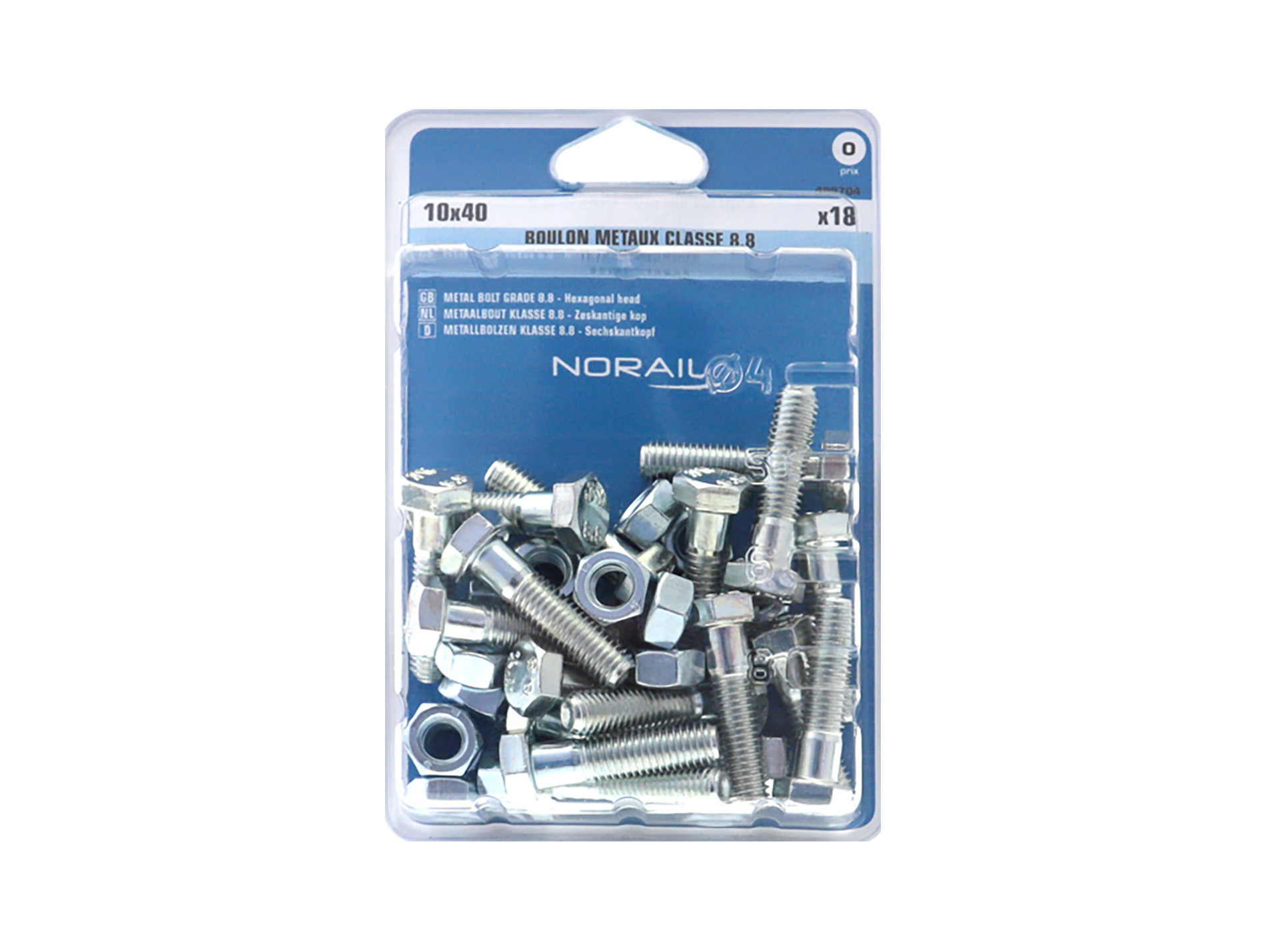 Boulon hexagonal Ø10mm L.40mm x18