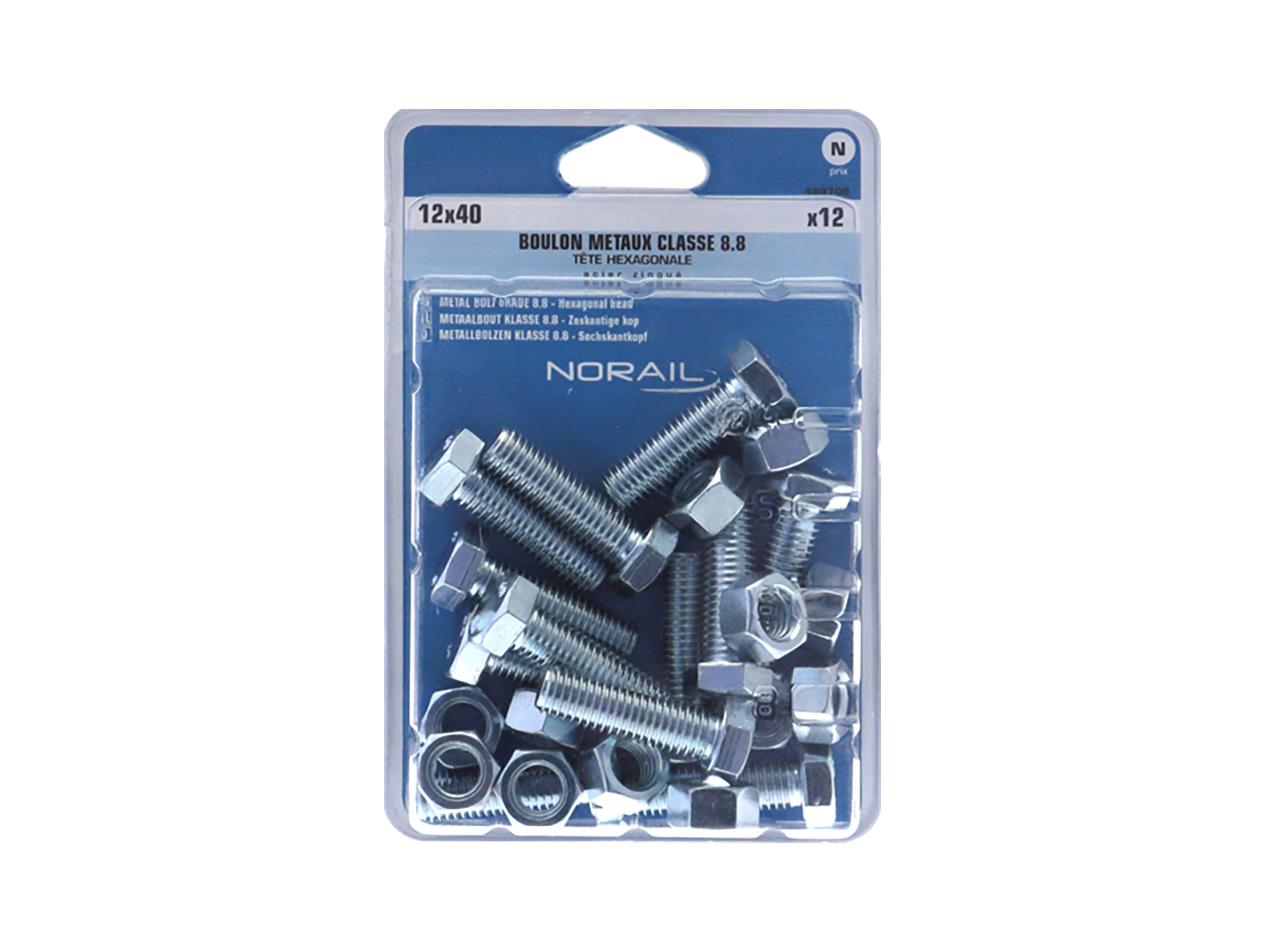 Boulon hexagonal Ø12mm L.40mm x12