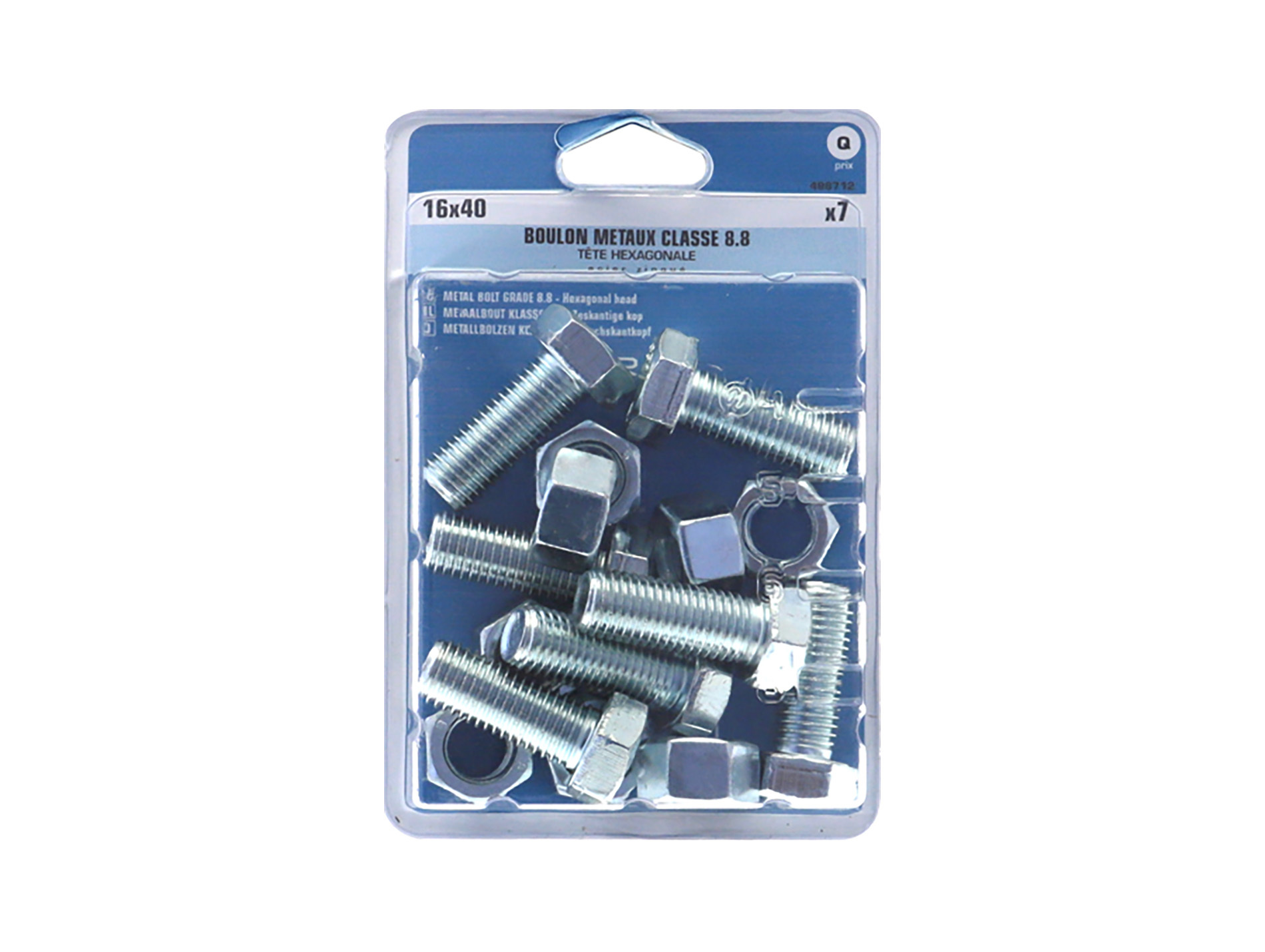 Boulon hexagonal Ø16mm L.40mm x7