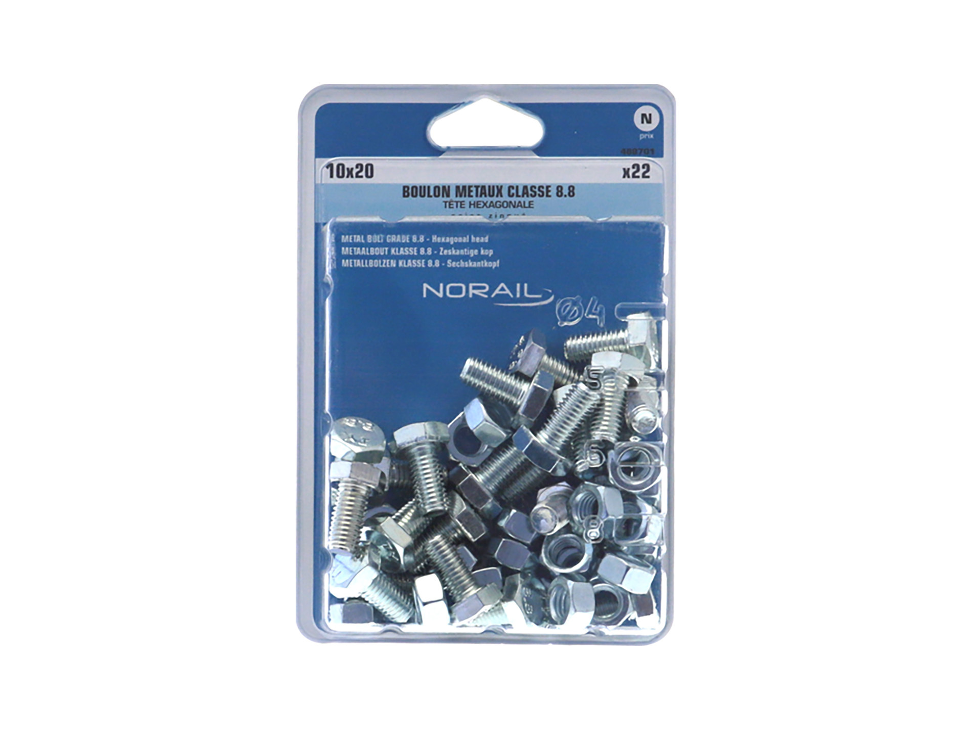Boulon hexagonal Ø10mm L.20mm x22