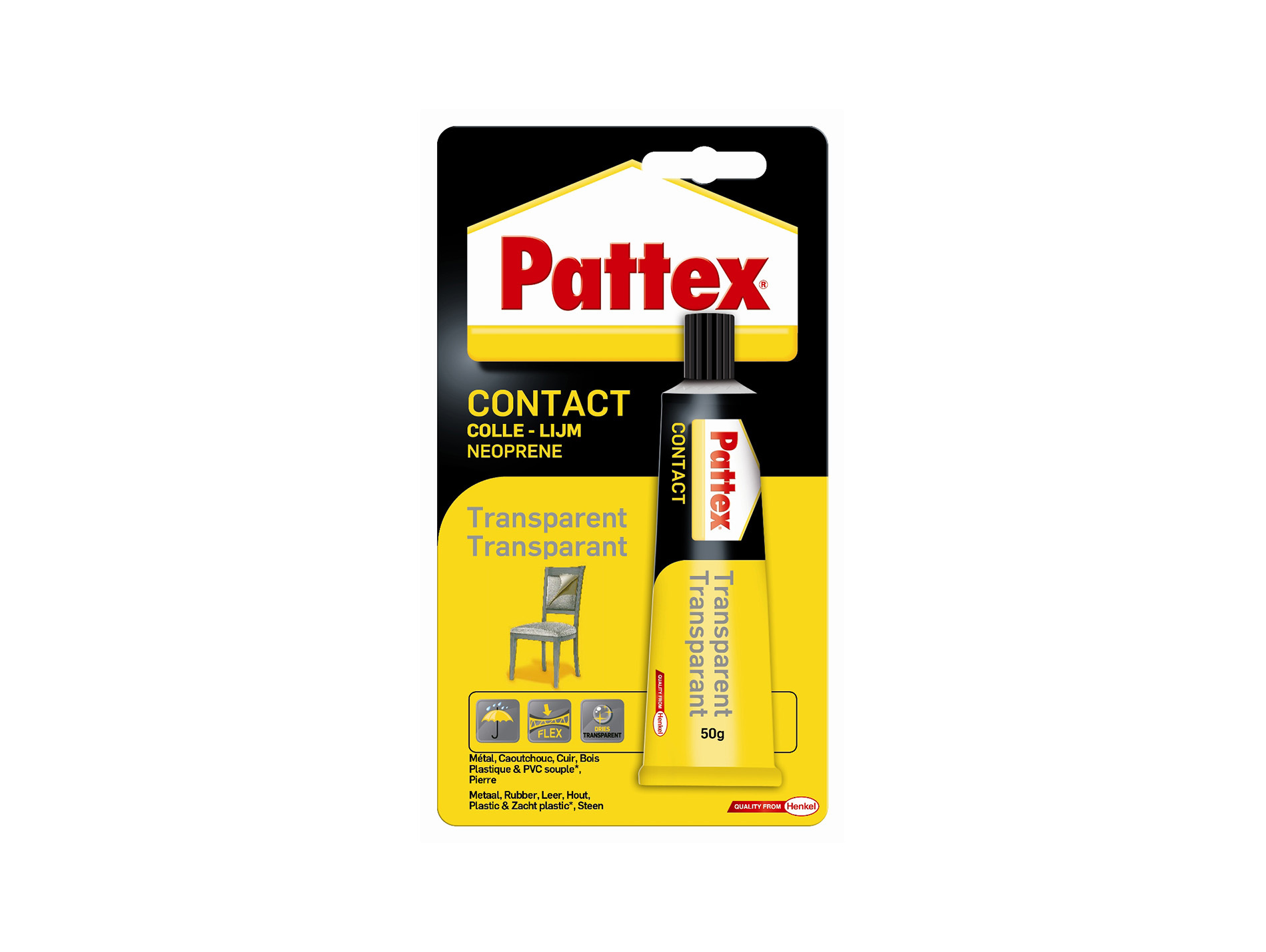 Colle contact liquide PATTEX Transparent 50g
