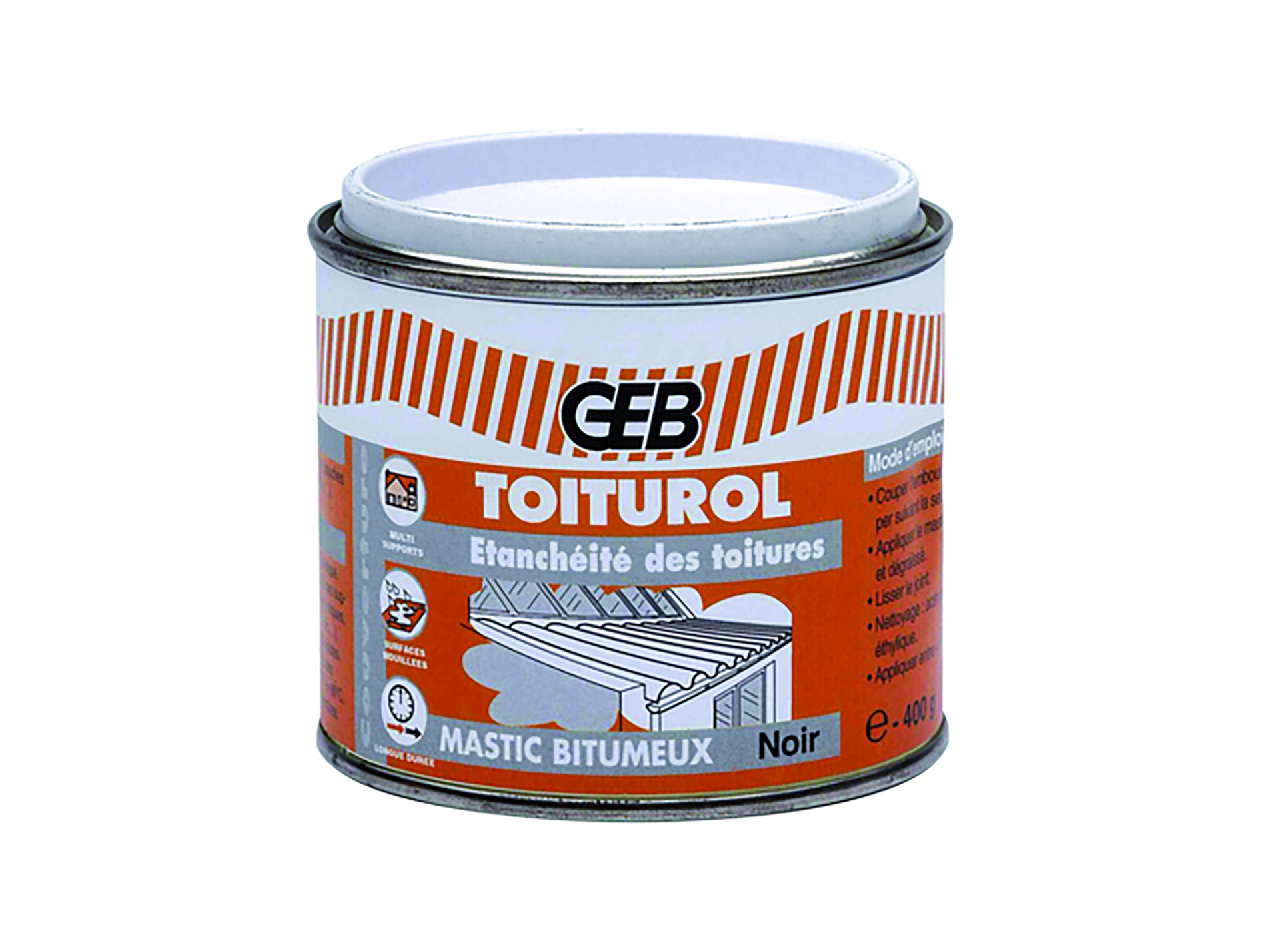 Mastic bitumeux pour toitures GEB Noir 900g