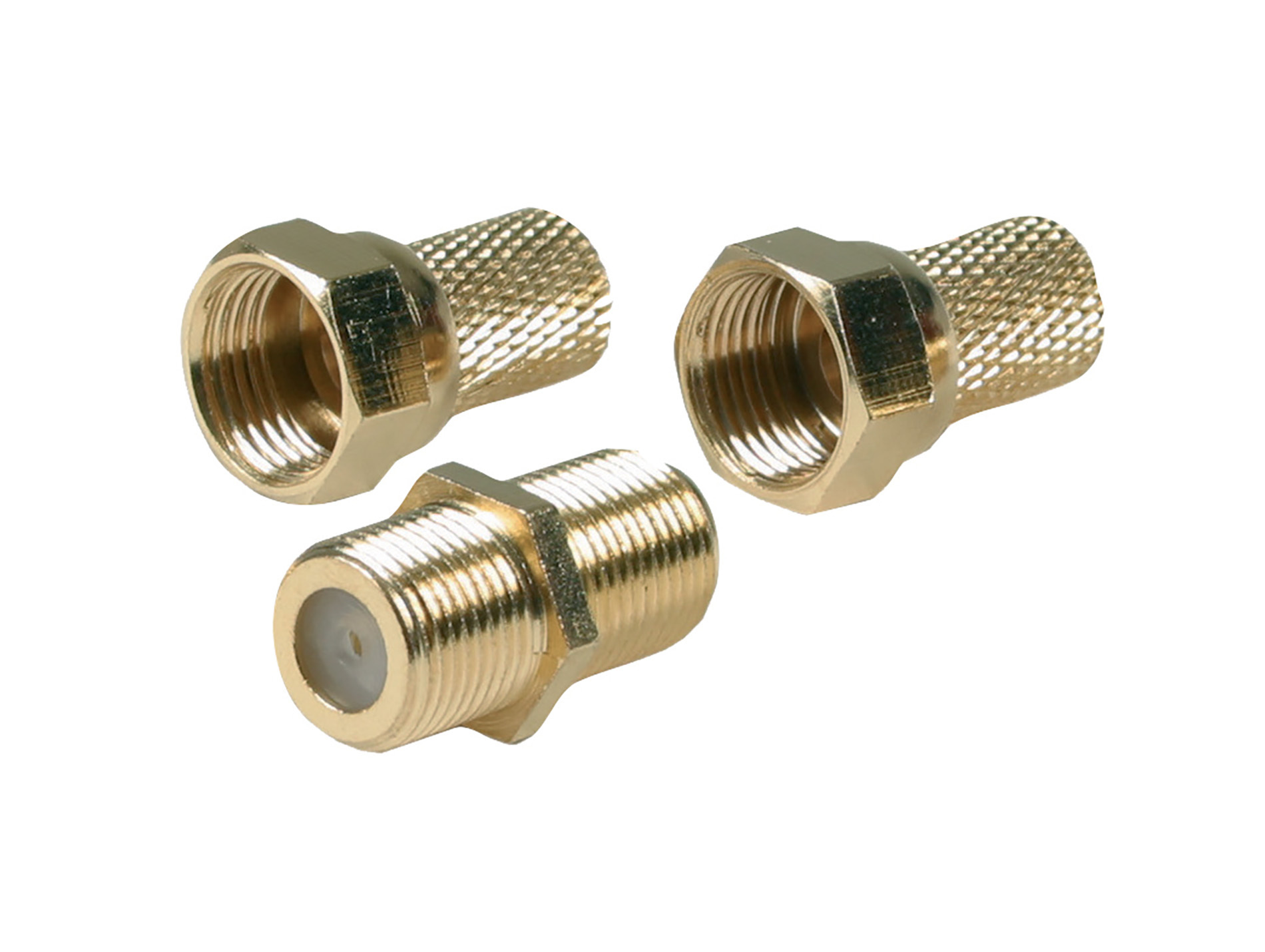 Fiches femelles + adaptateur connectique Or x2