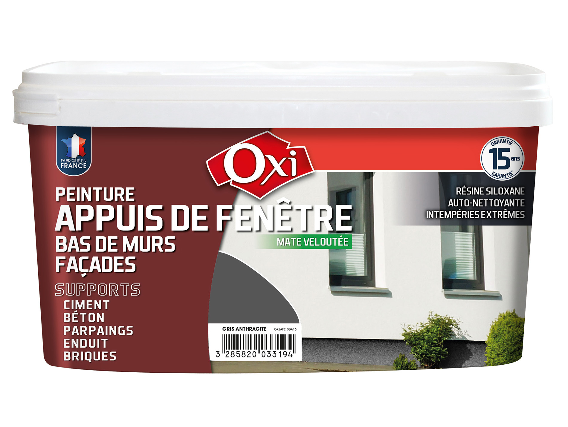 Peinture appuis de fenêtres & façades OXYTOL Gris Anthracite 2,5L