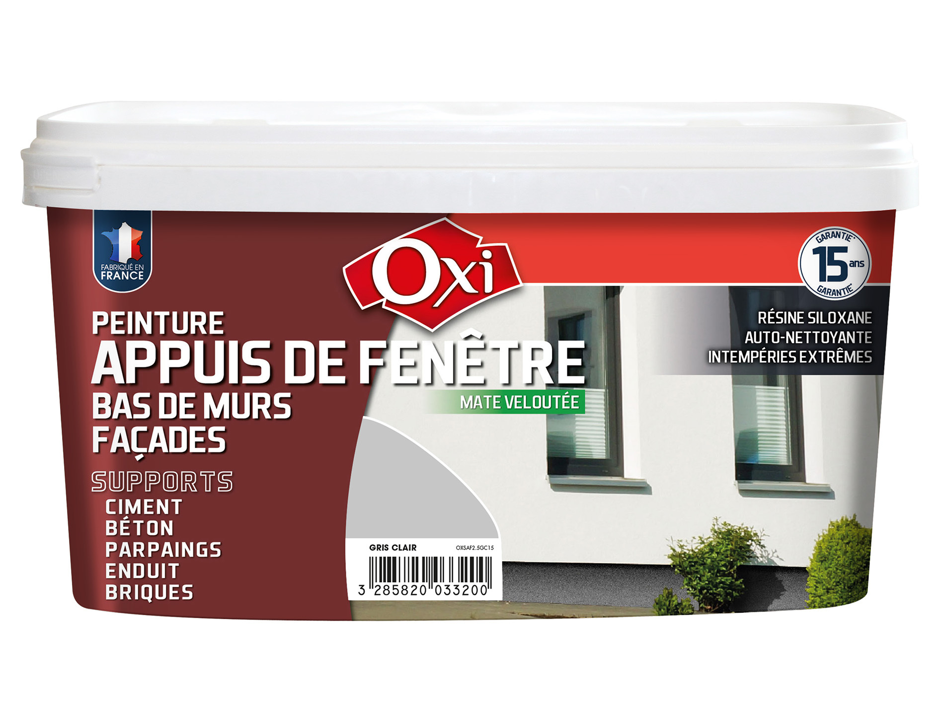 Peinture appuis de fenêtres & façades OXYTOL Gris Clair 2,5L