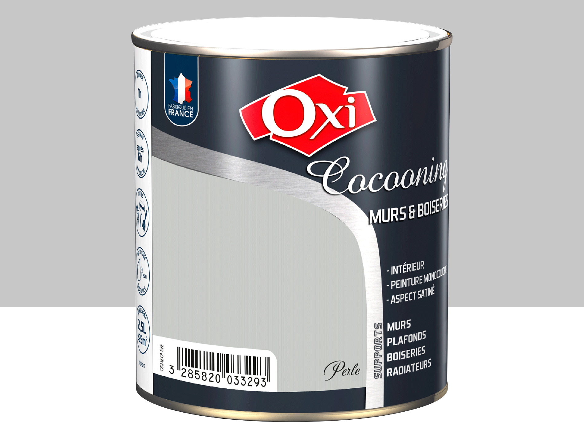Peinture acrylique OXYTOL murs et boiseries Perle 2,5L
