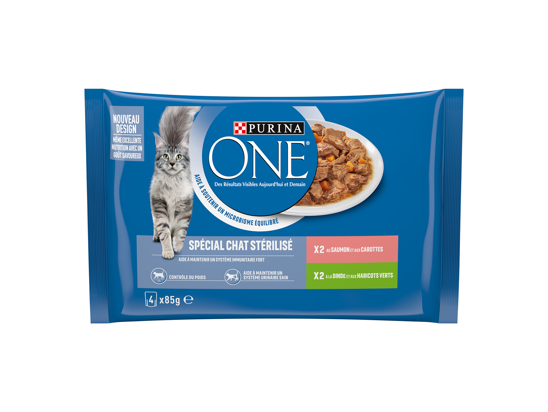 Pâtée chat adulte stérilisé PURINA ONE saumon & dinde 4x85g