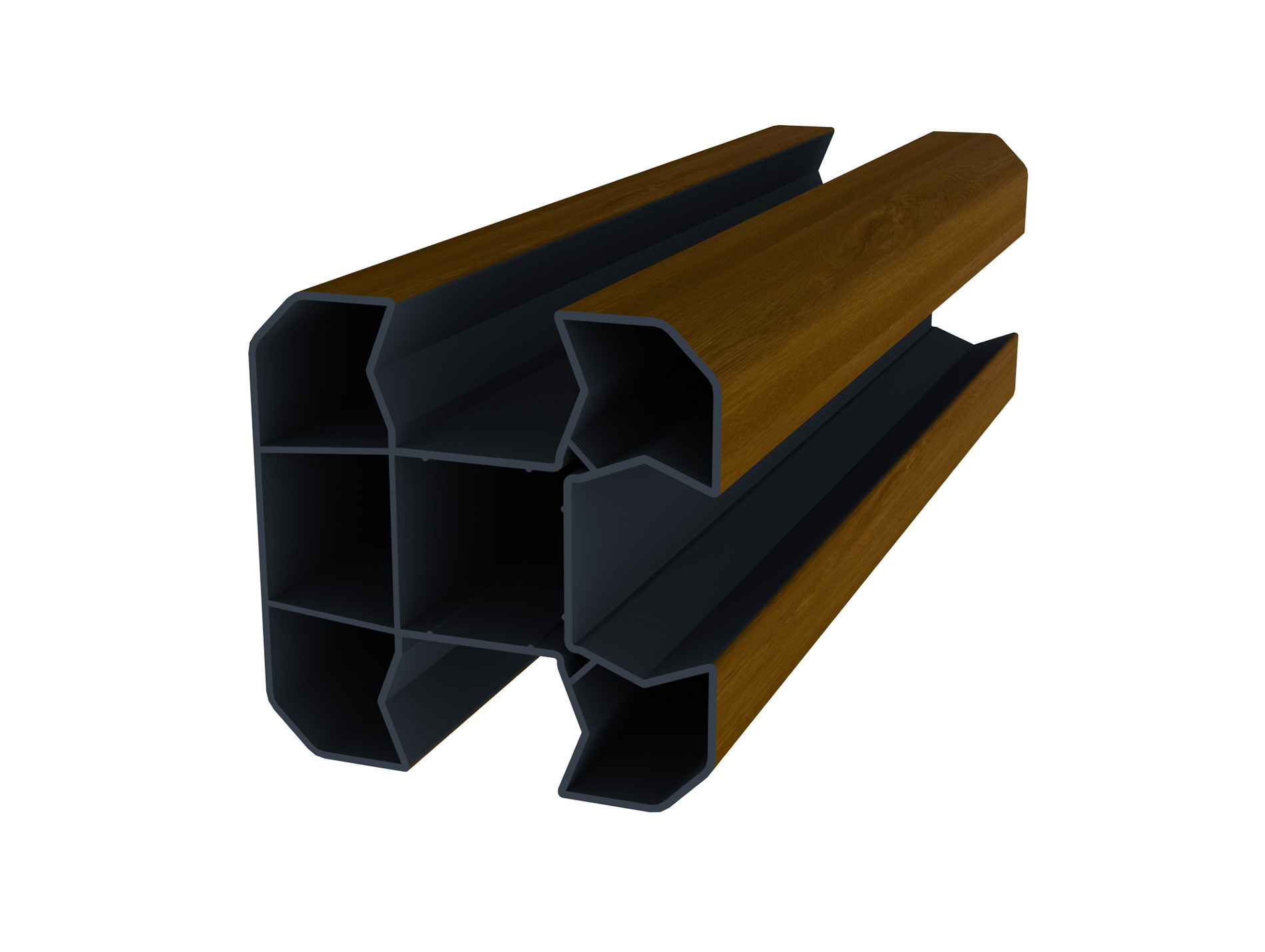 Poteau redécoupable PVC ZENEO 90x90mm L.2,30m 3D chêne doré