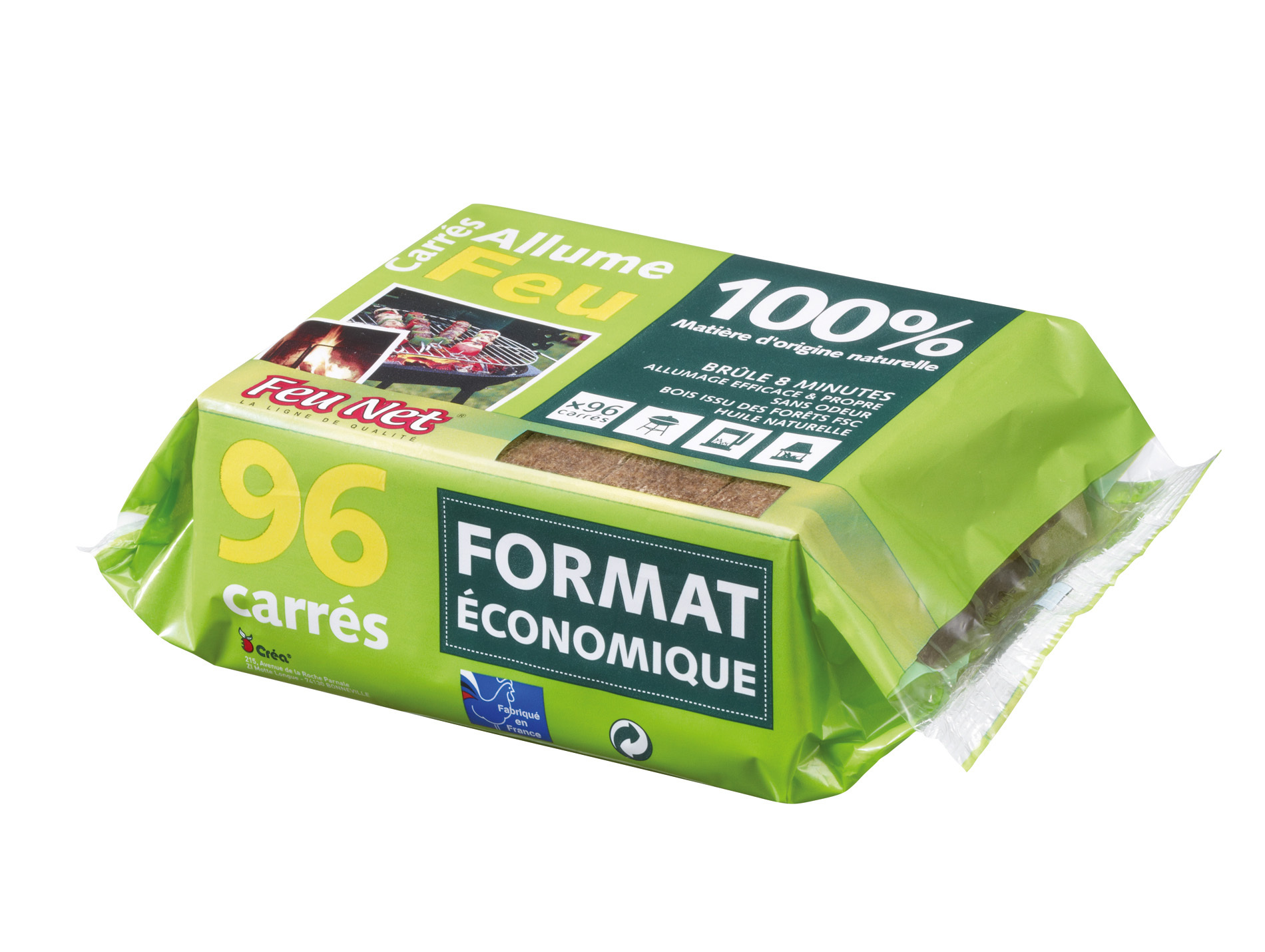 Allume-feu carré bois x96