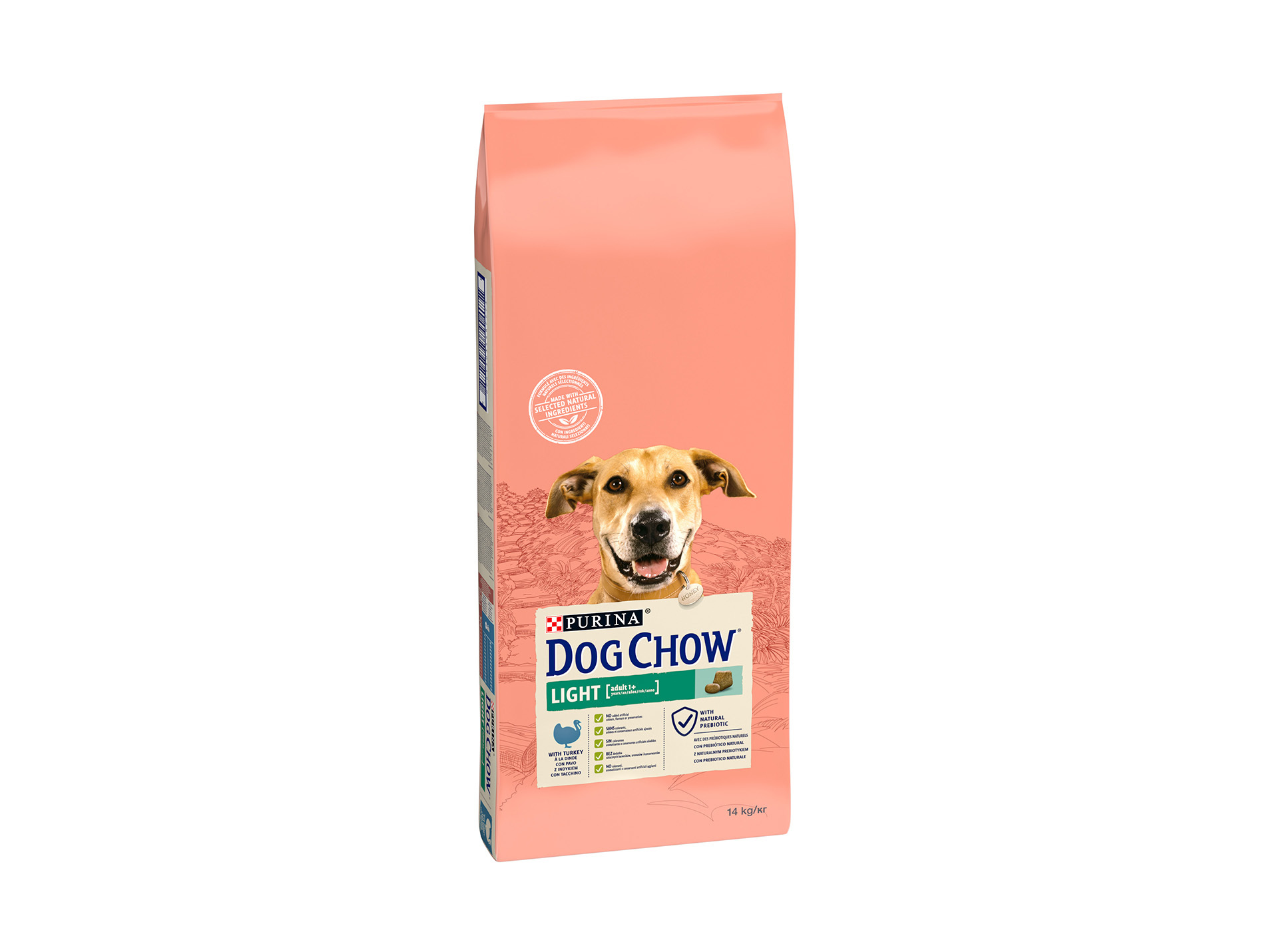 Croquettes chien adulte DOG CHOW light dinde 14kg