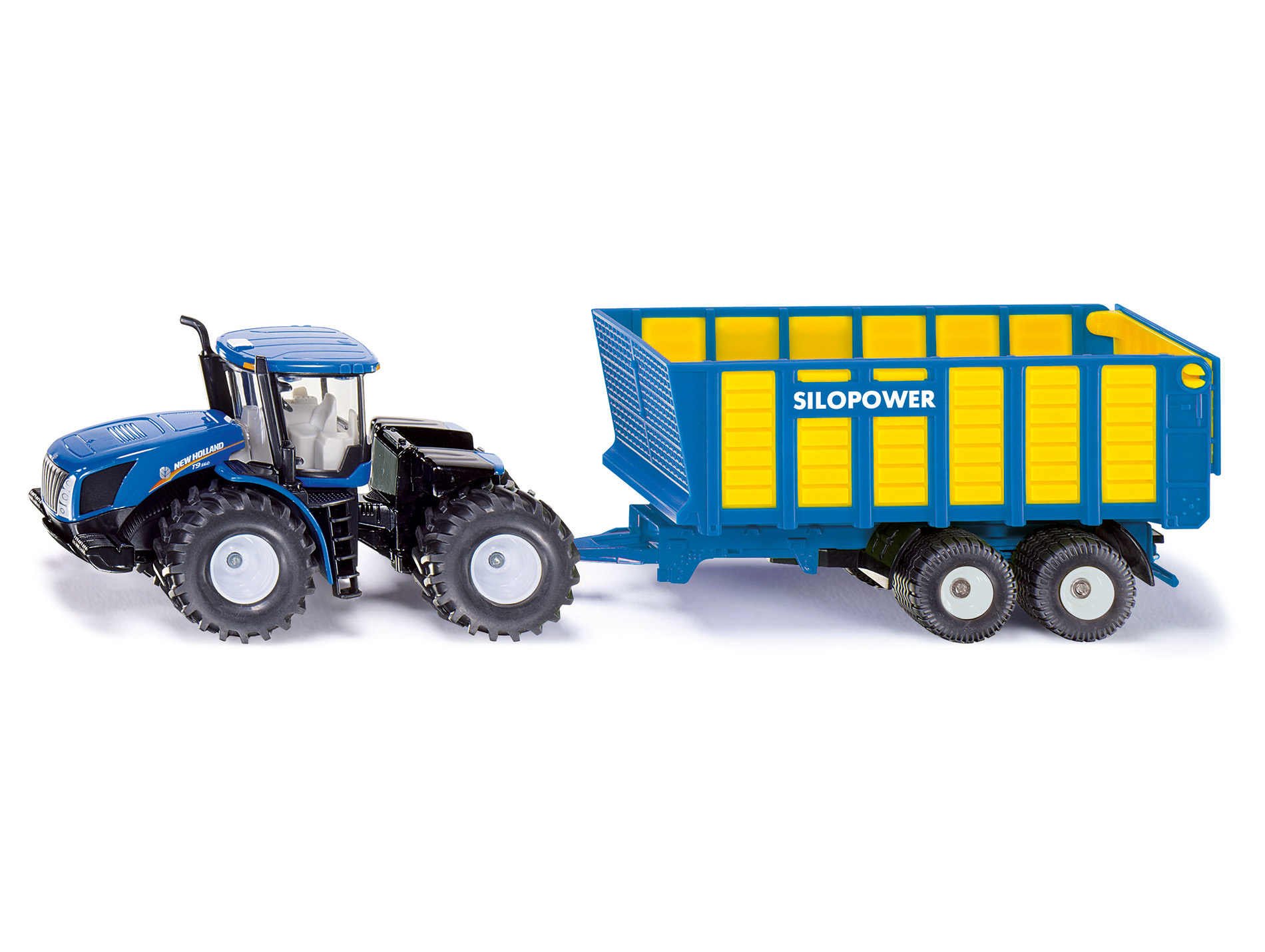Tracteur New Holland avec remorque d'ensilage SIKU 1/50e