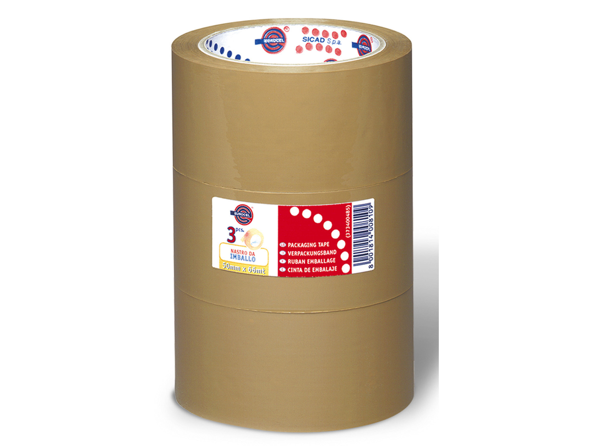 Adhésif pour emballage SICAD transparent l.50mm x L.66m x3
