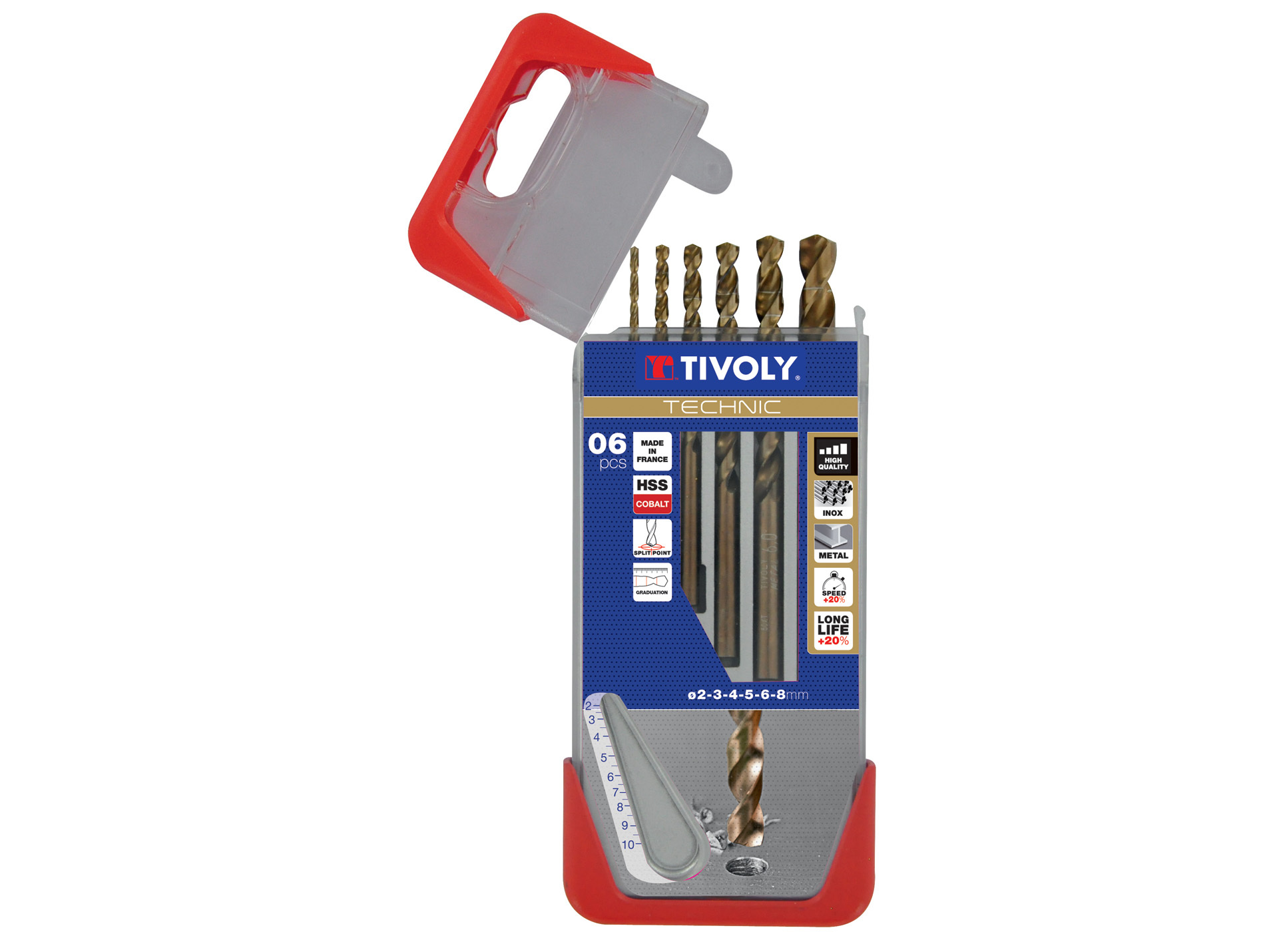 6 forets métal-inox HSS Cobalt Ø 1 à 10