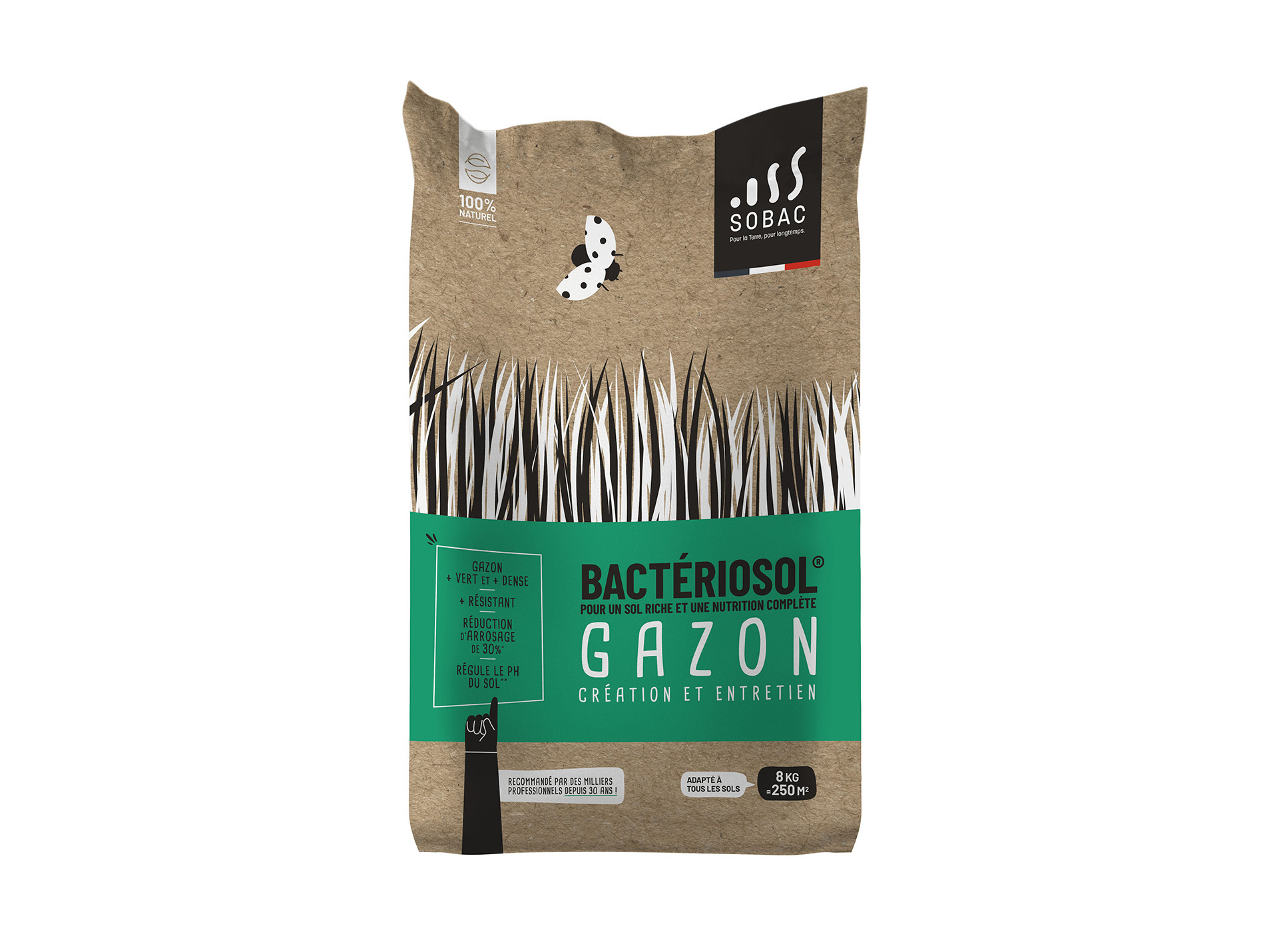 Fertilisant Bio BACTERIOSOL Gazon 8KG
