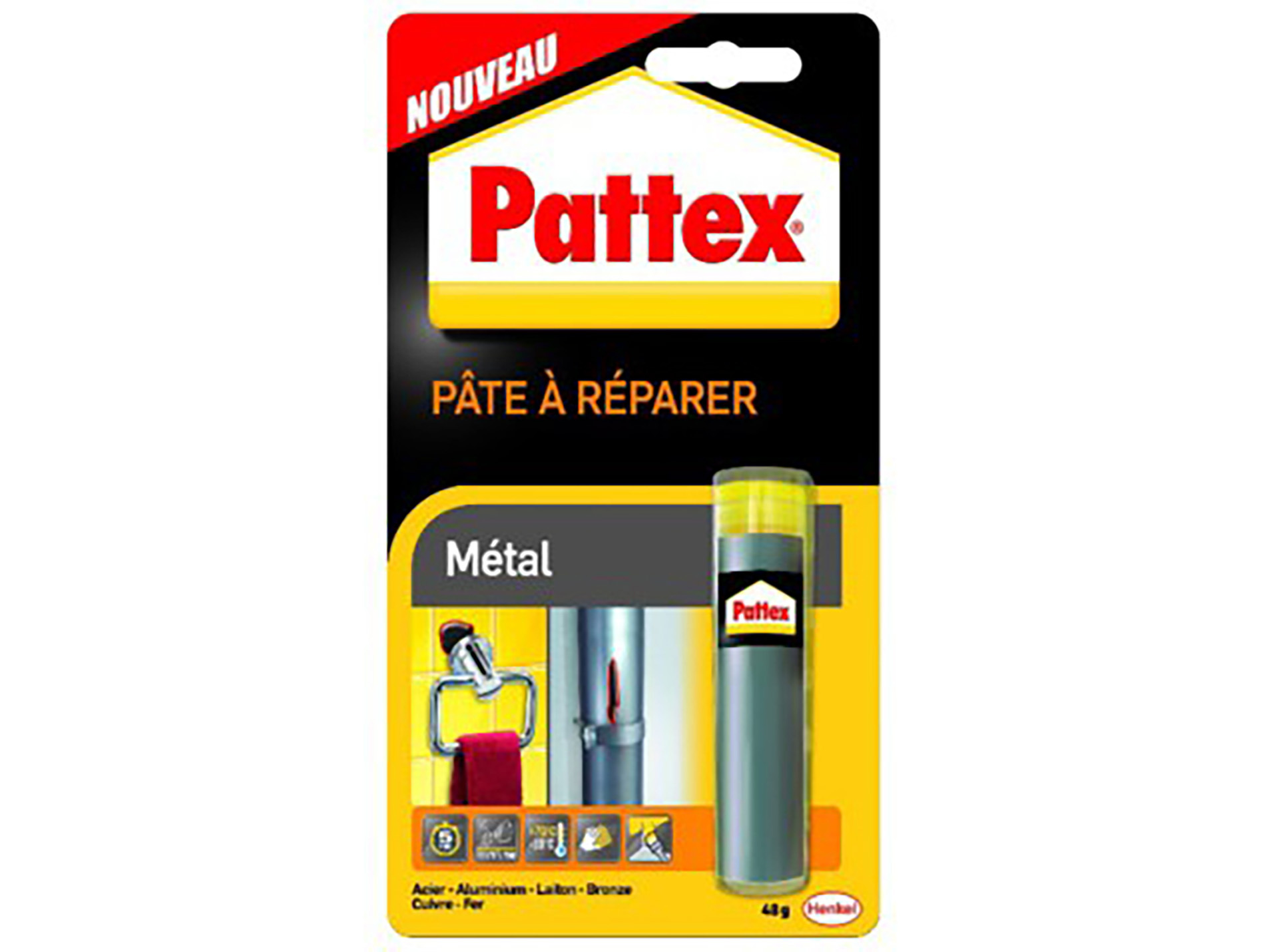 Pâte à réparer PATTEX métal 48g