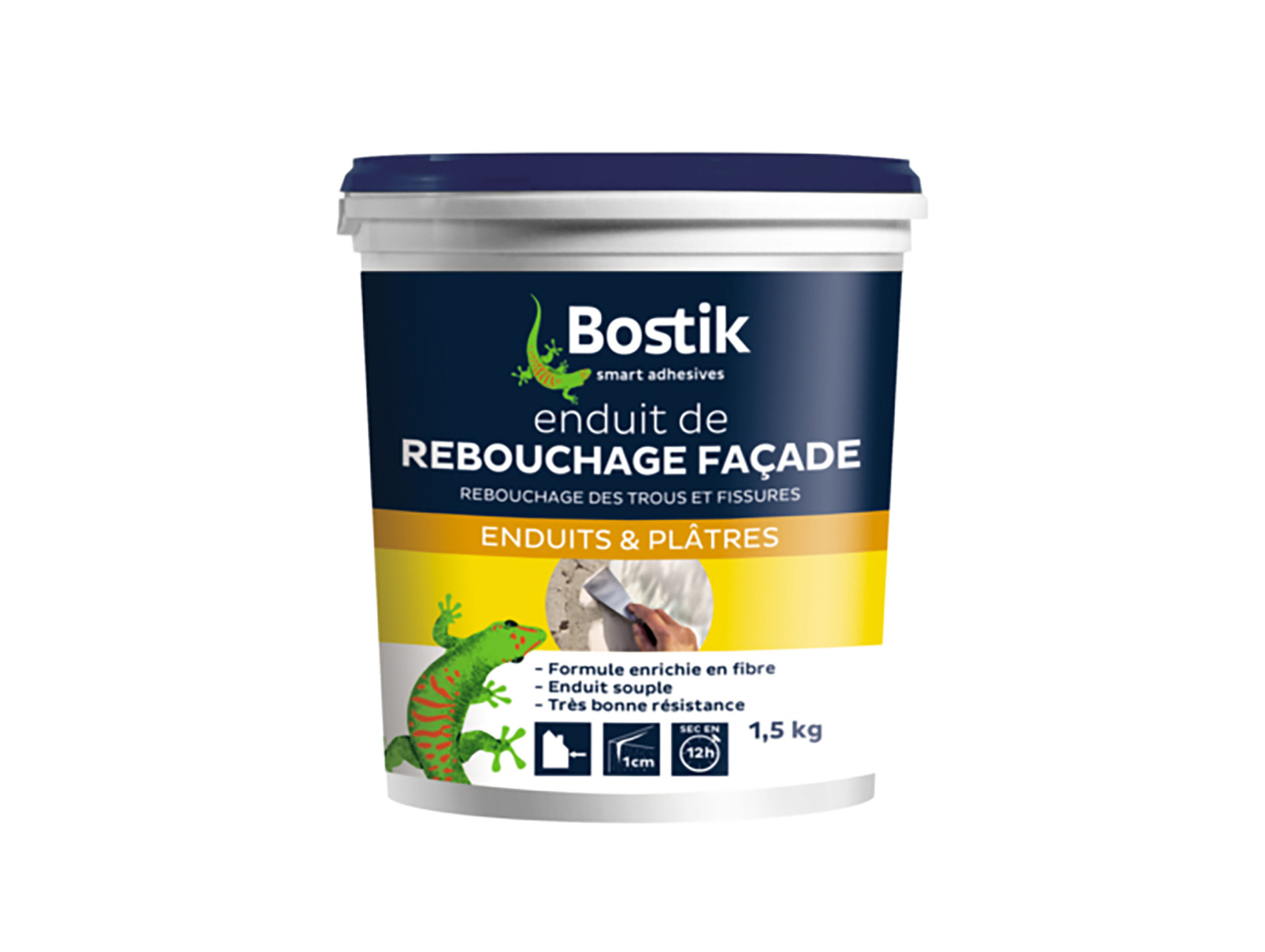 Enduit de rebouchage façade BOSTIK en pâte 1,5kg