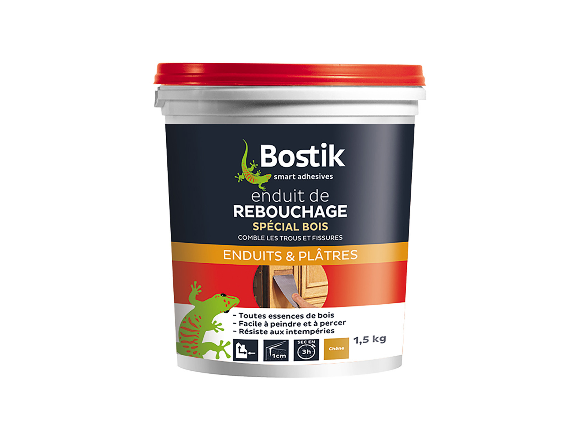 Enduit de rebouchage bois BOSTIK en pâte 1,5kg
