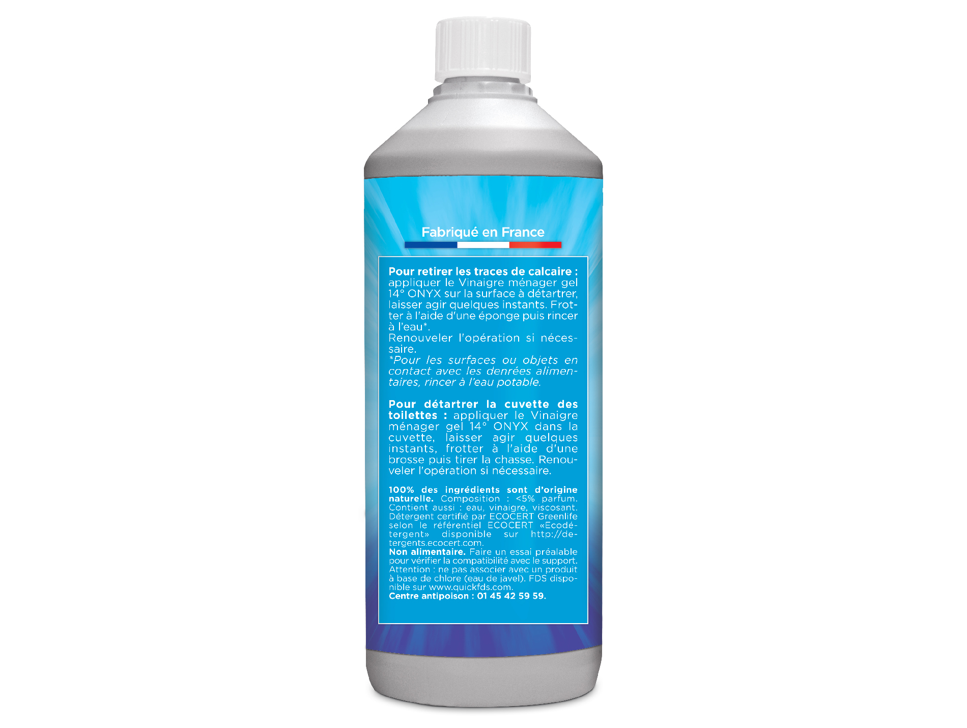 Vinaigre ménager gel 14° ONYX 1L
