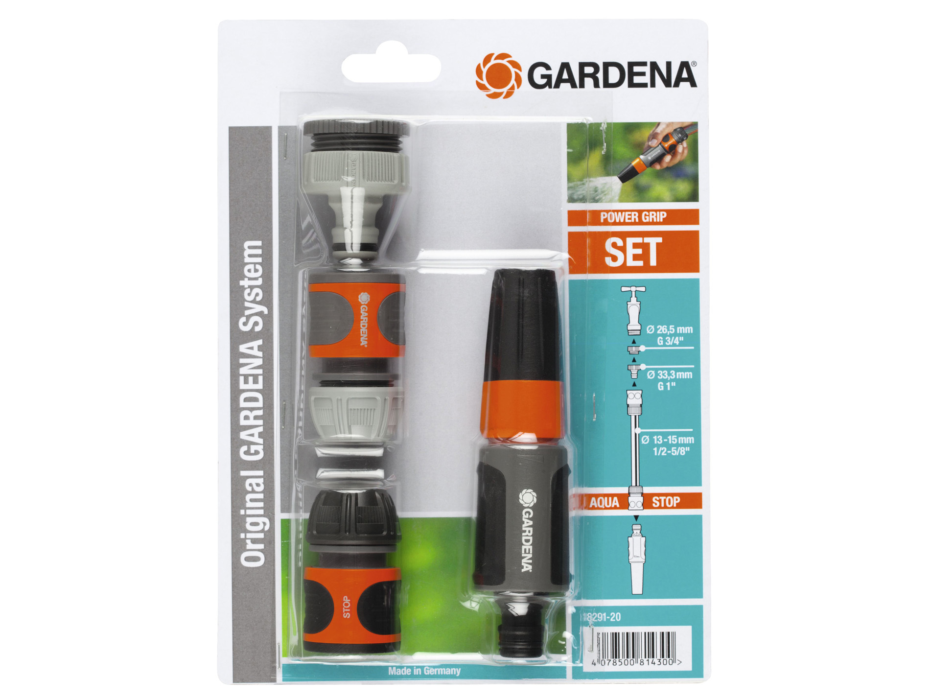 Pistolet d'arrosage GARDENA avec set de raccordement 15 mm