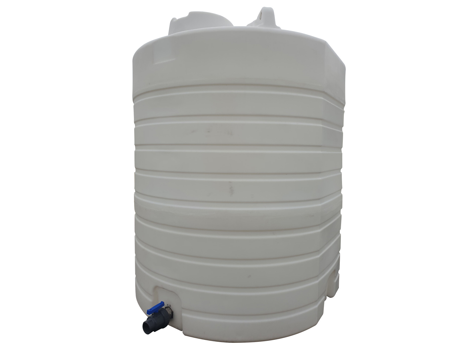 Cuve verticale à eau 13300L densité 1 avec vanne PVC