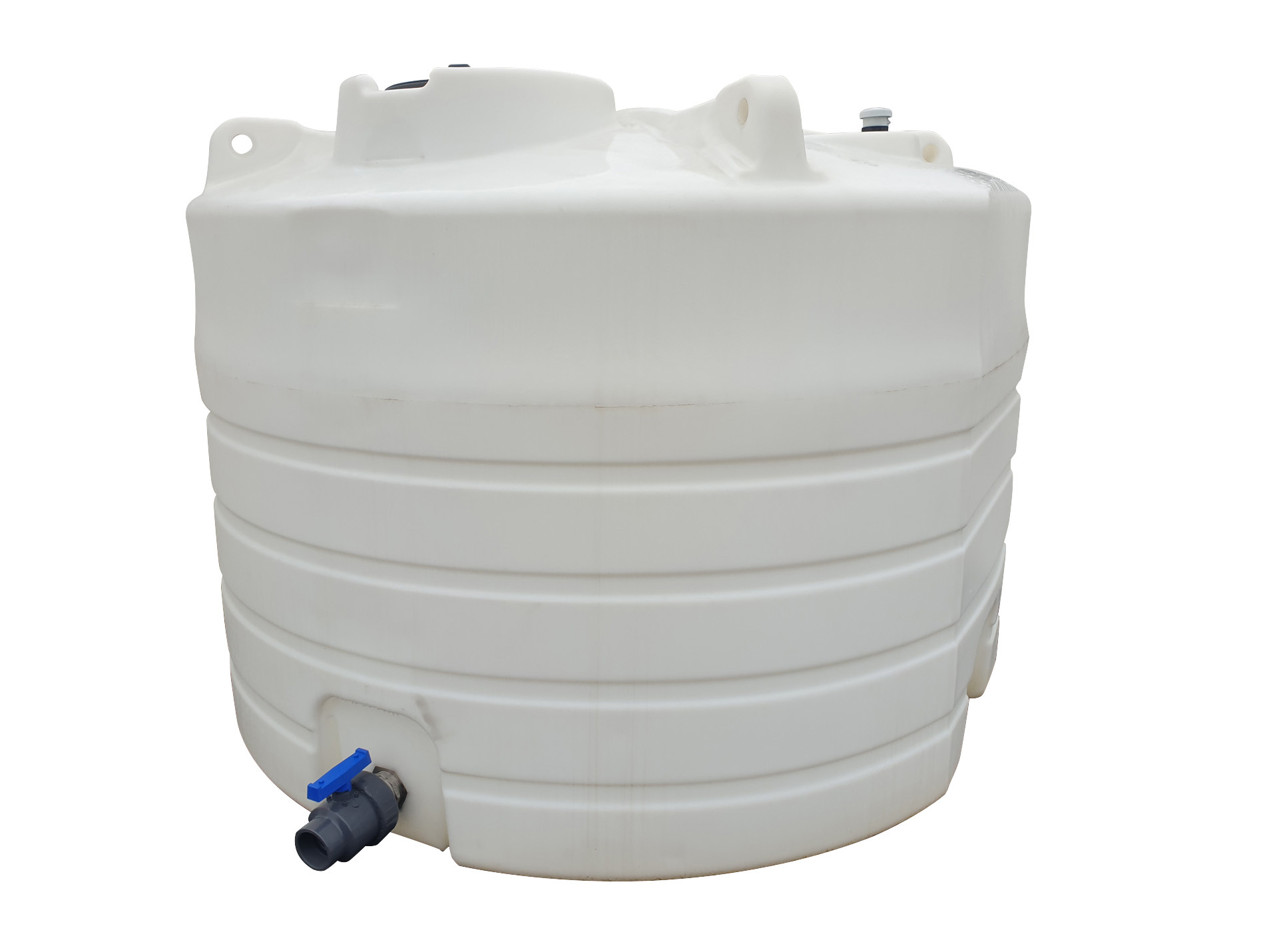 Cuve verticale à eau 7700L densité 1 avec vanne PVC