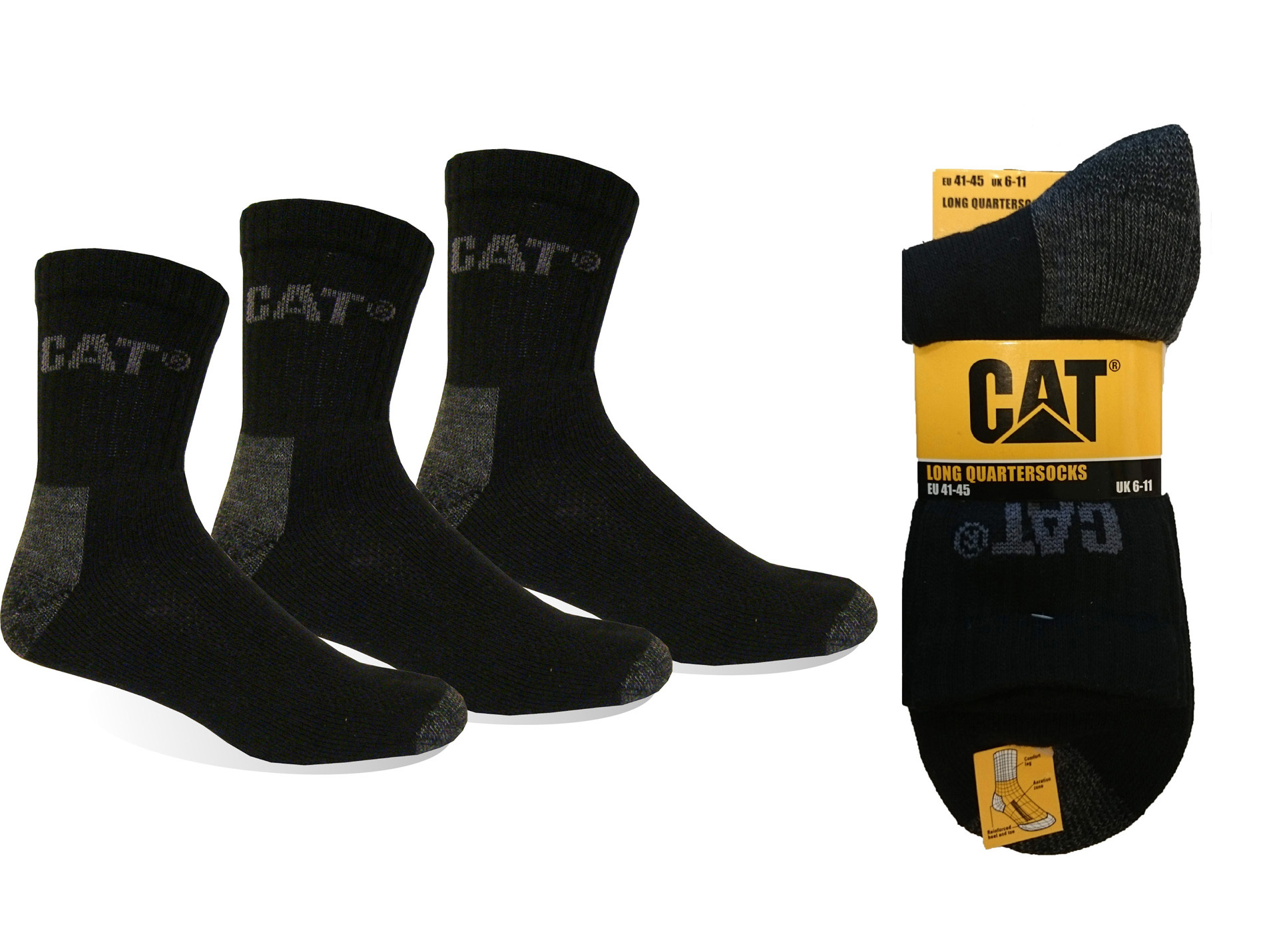 Chaussettes CATERPILLAR B/L-MIX-163A coton/poly x3