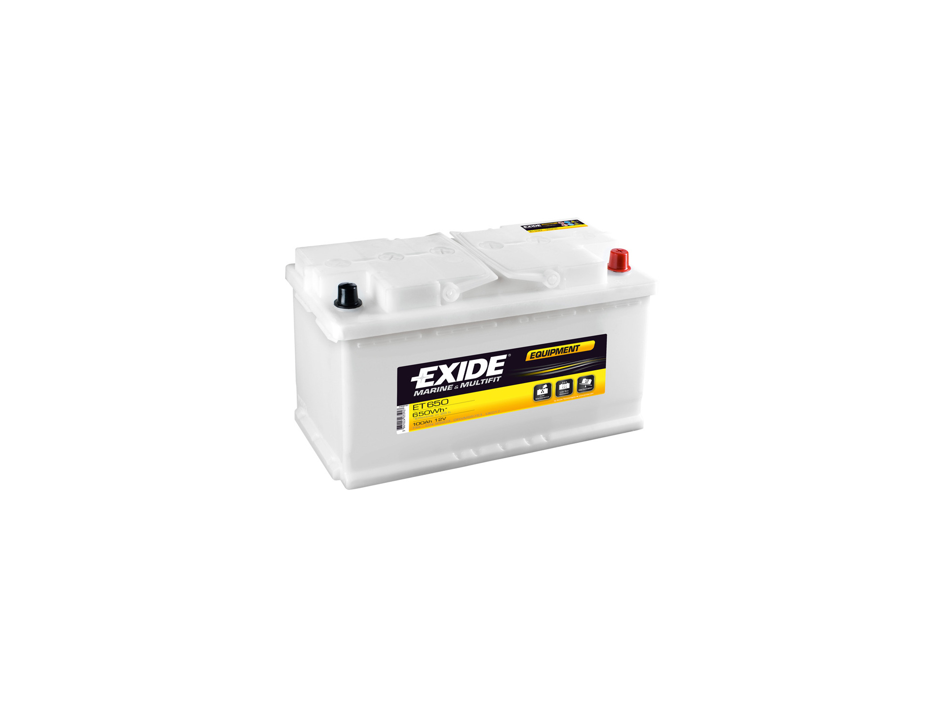 Batterie 12V EXIDE ET650 100Ah 600A +D