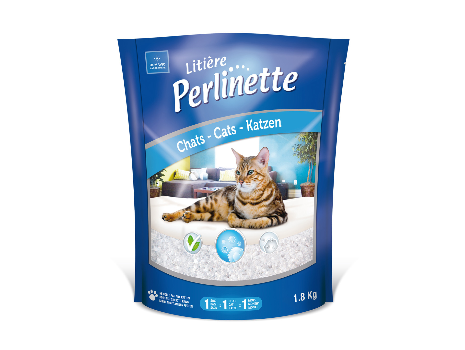 Litière Perlinette cristaux Demavic 1,8kg