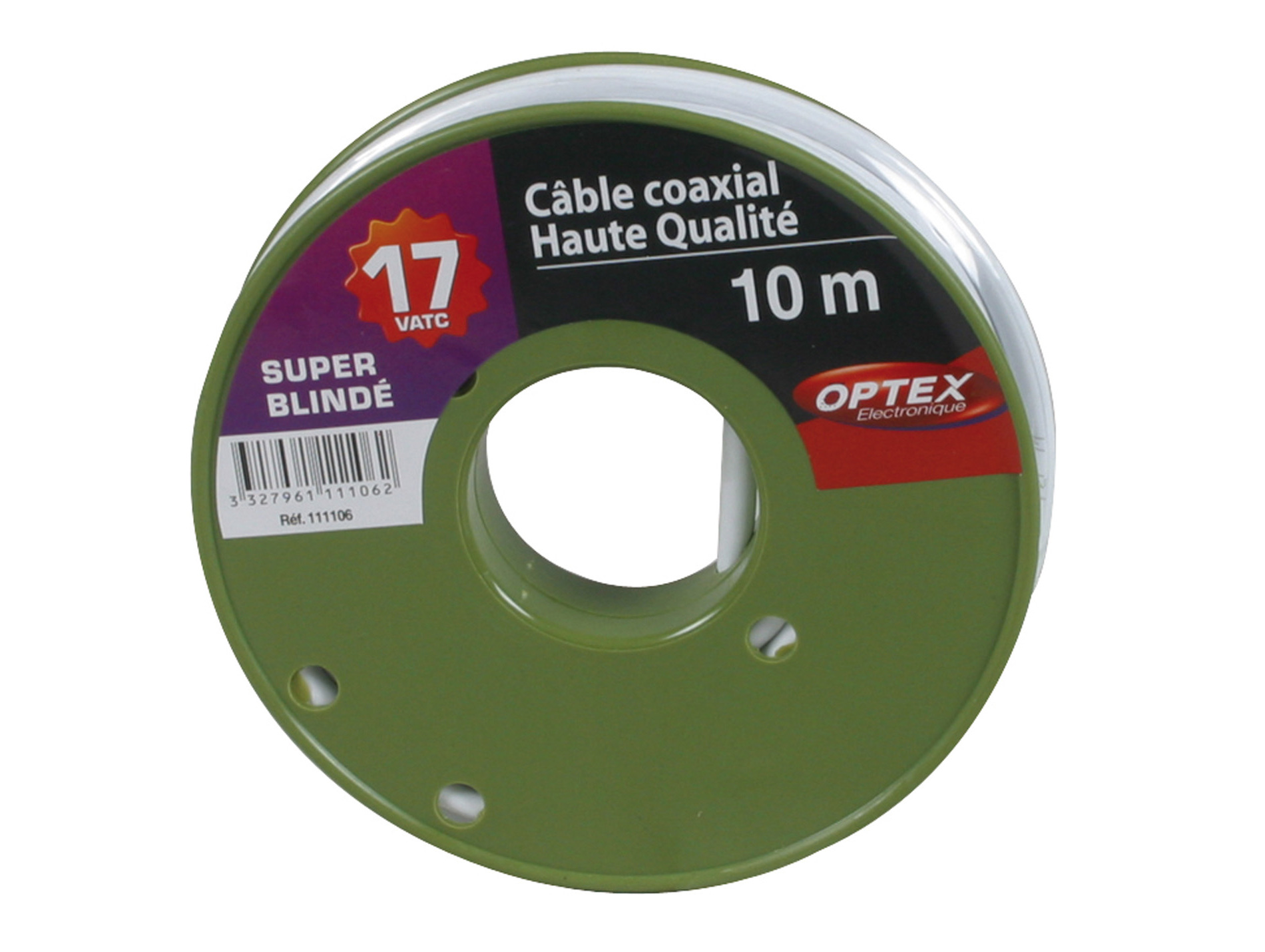 Câble coaxial TV/SAT 17 VATC blanc 10m