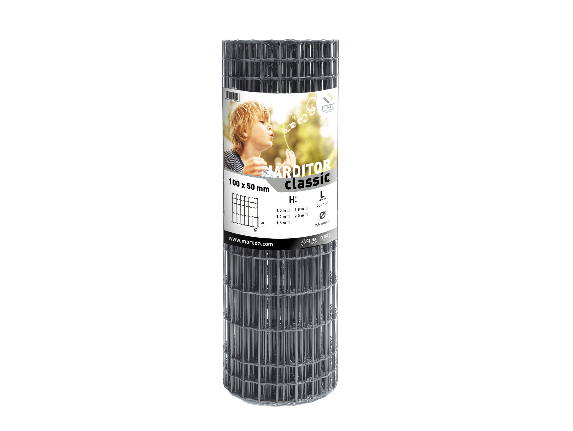 Grillage rouleau Jardi Classic H.1,50m 100x50mm L25m gris