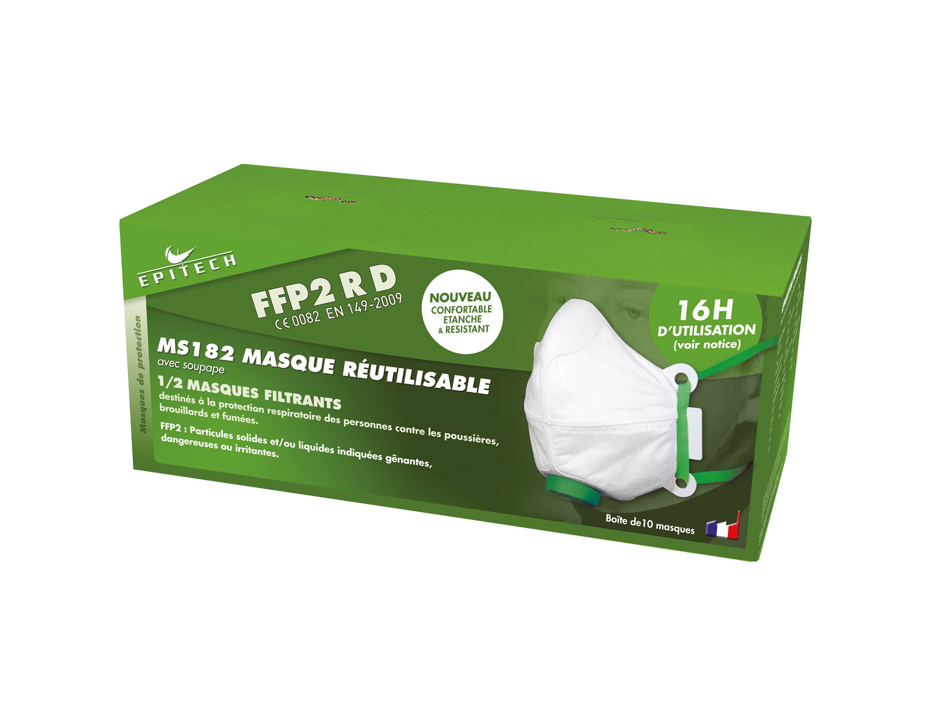 Masque FFP2 RD avec soupape lot de 10