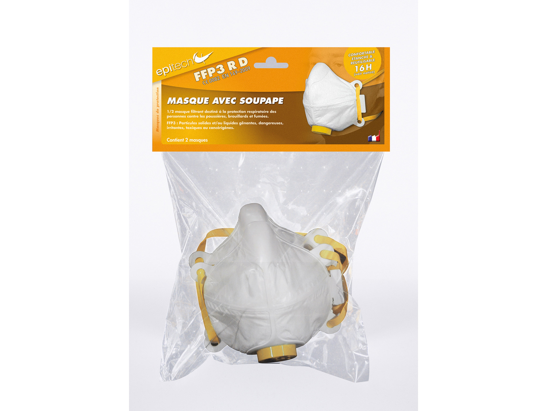 Masque FFP3 RD avec soupape lot de 2
