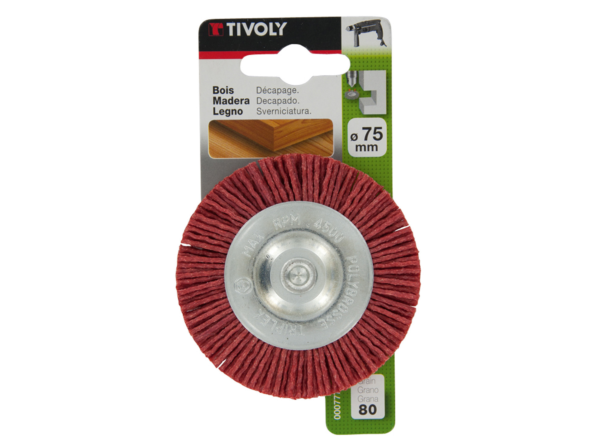 Brosse circulaire fil nylon rouge Ø75mm TIVOLY