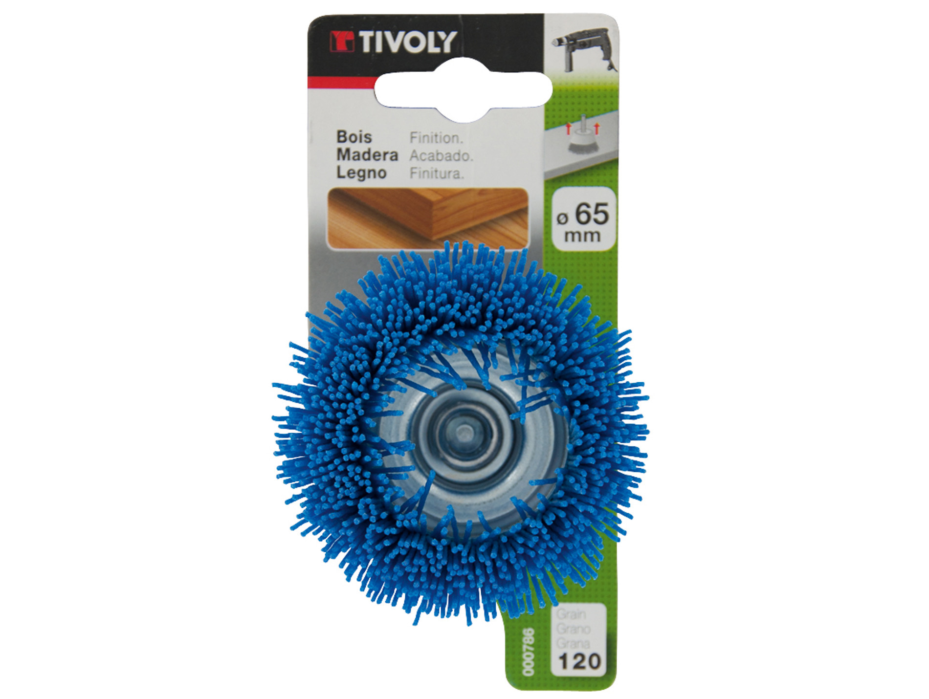 Brosse coupe fil nylon bleu de ponçage Ø75mm TIVOLY