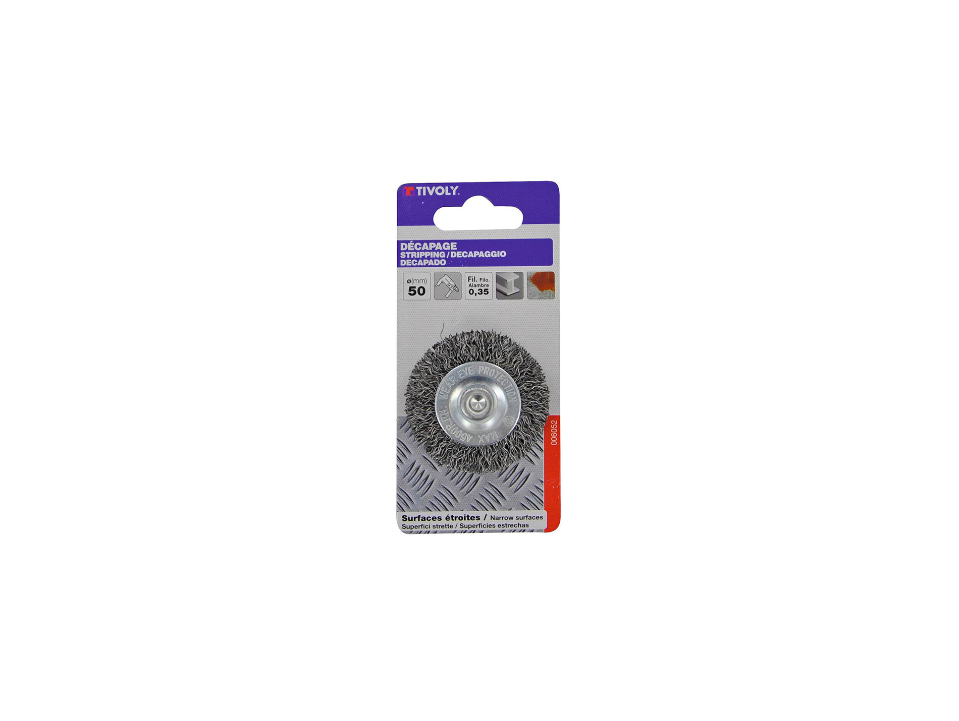 Brosse circulaire TIVOLY en acier ondulé ø50mm