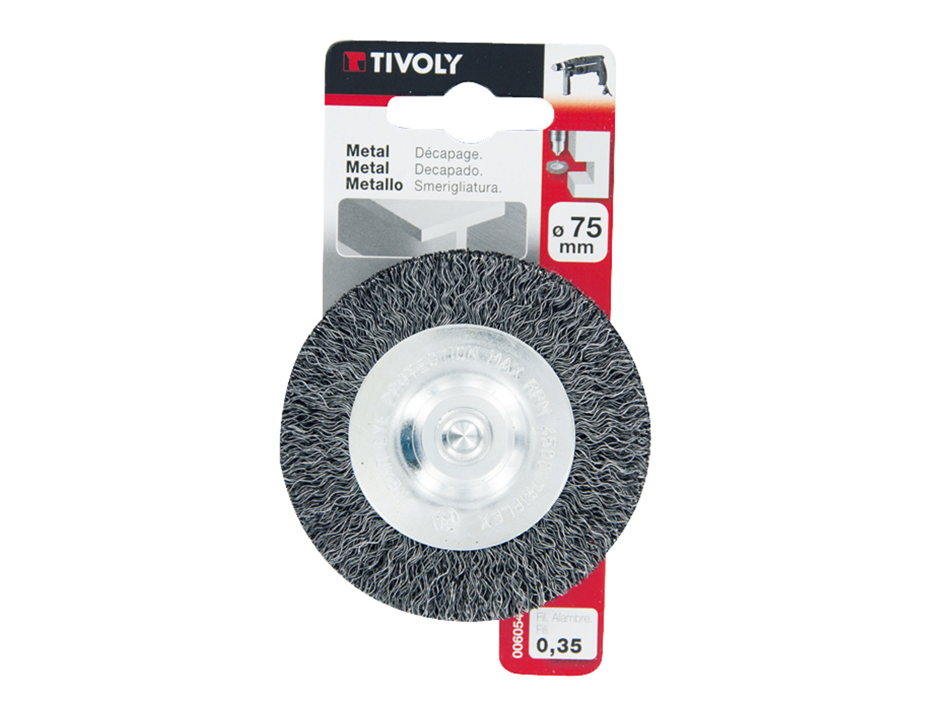 Brosse circulaire fil acier ondulé Ø75mm TIVOLY