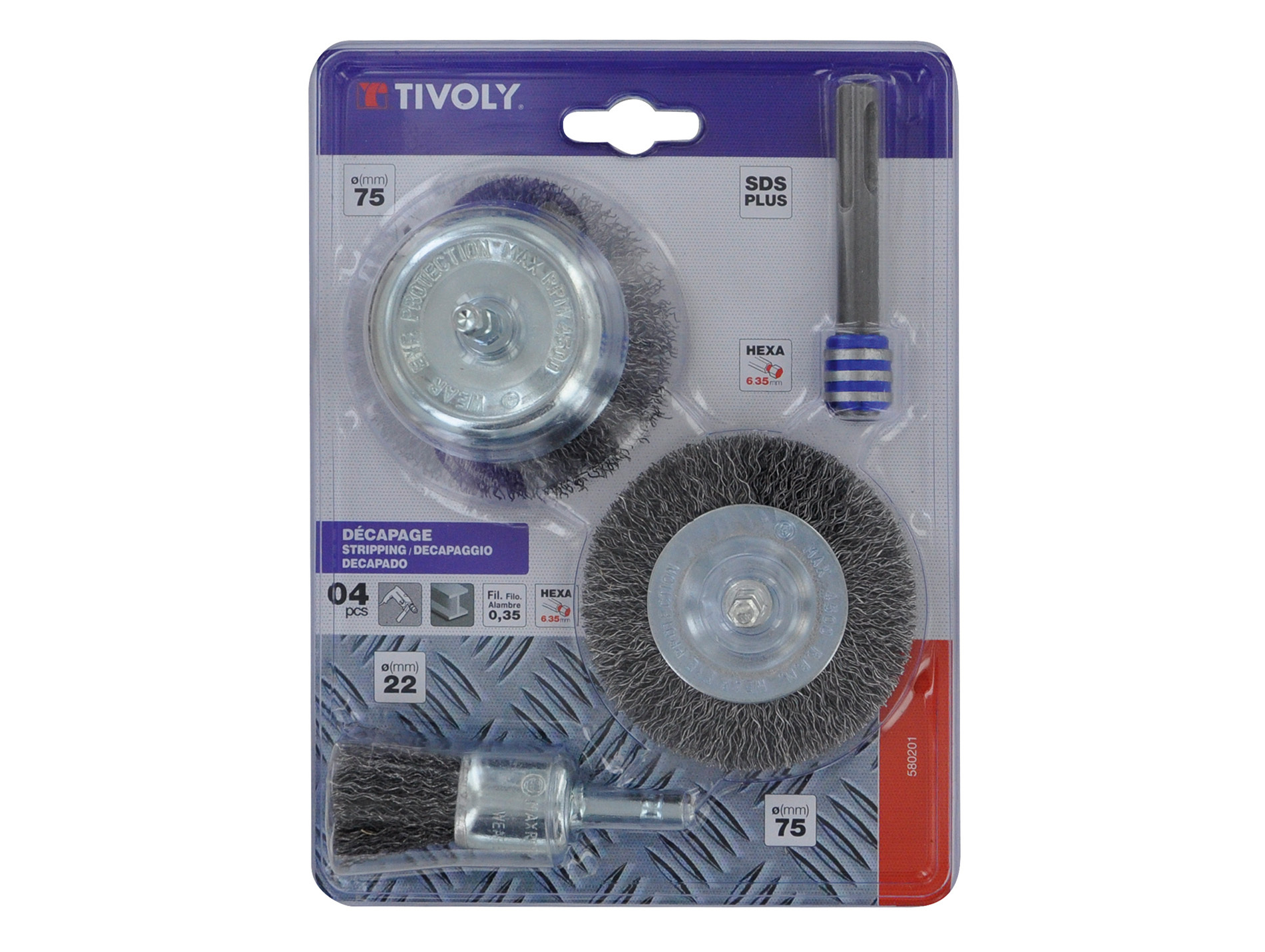Kit brosses HEXA métal TIVOLY