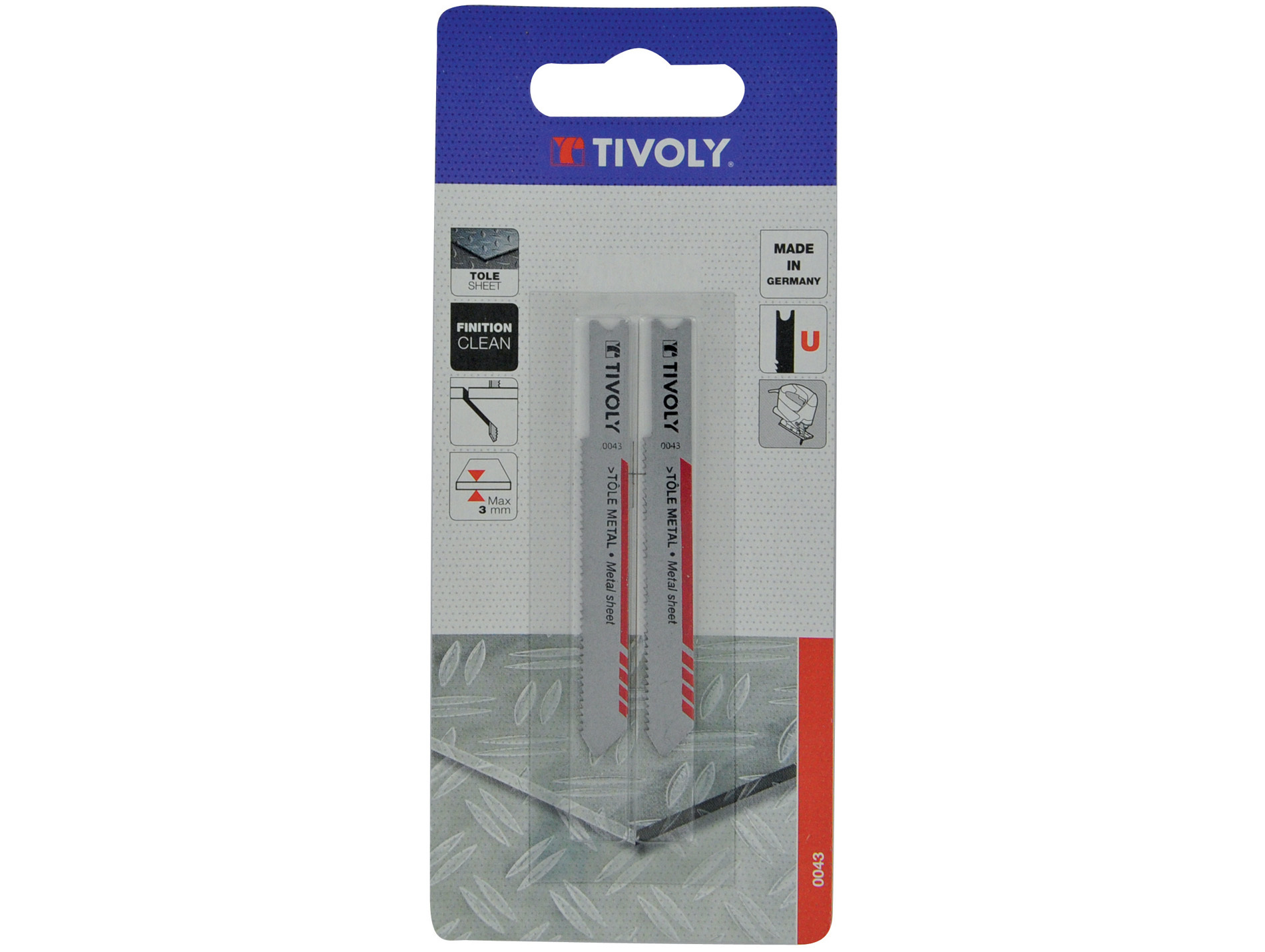 2 Lames scie sauteuse HSS finition tôle métal U 3mm
