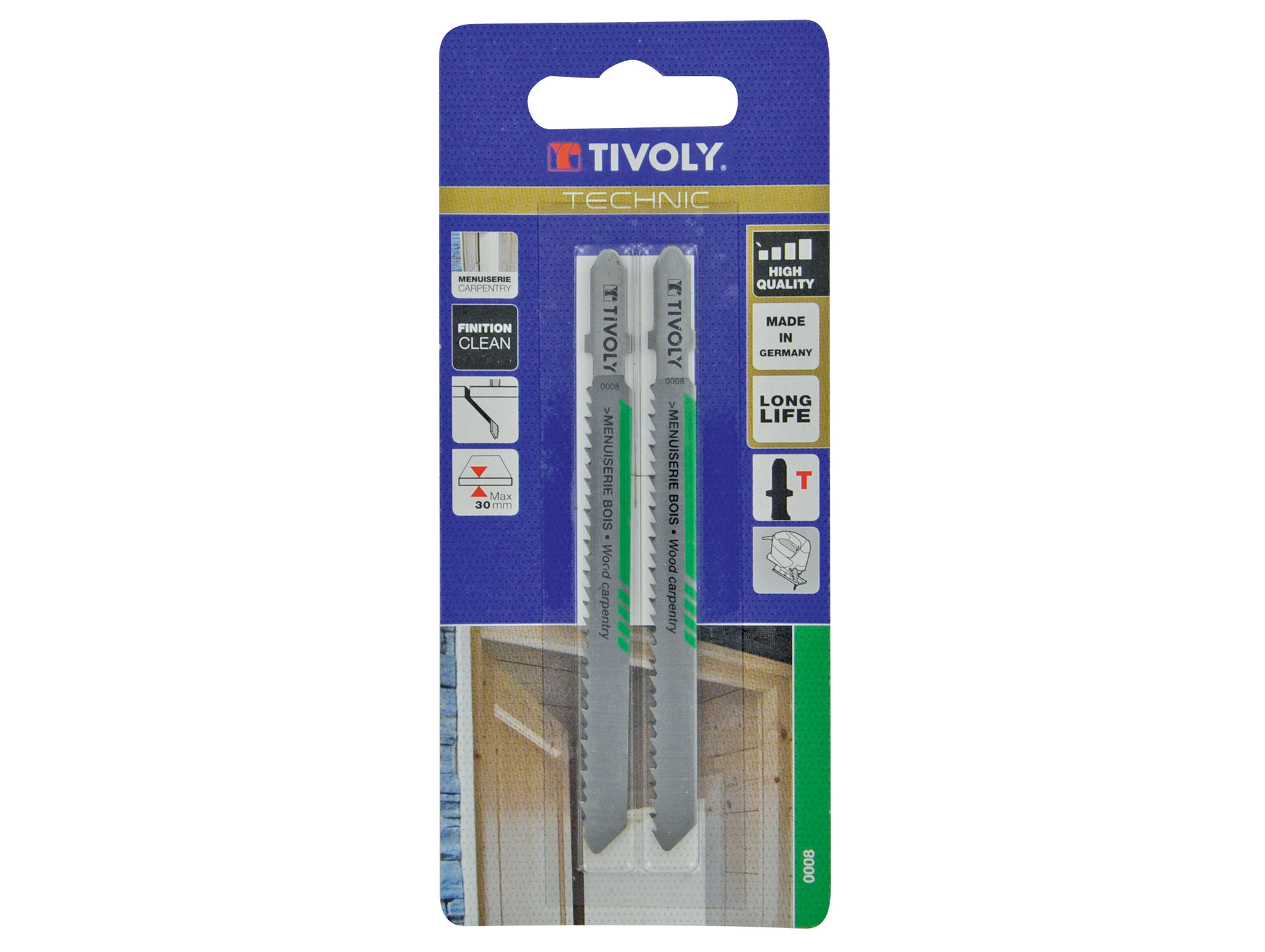 2 Lames scie sauteuse bi-métal finition bois dur T 30mm